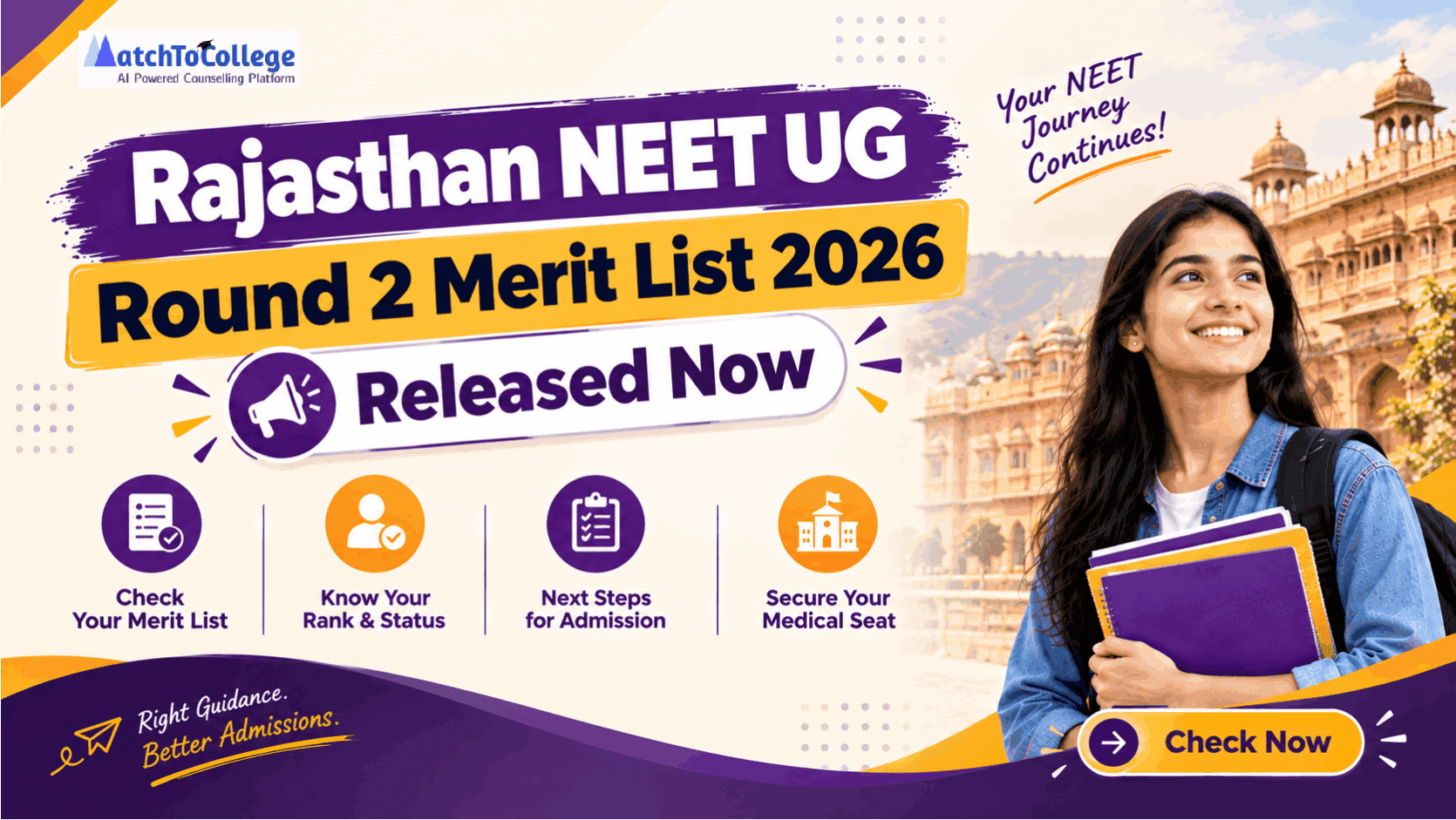 Rajasthan NEET UG Round 2 Merit List 2026 Released Now