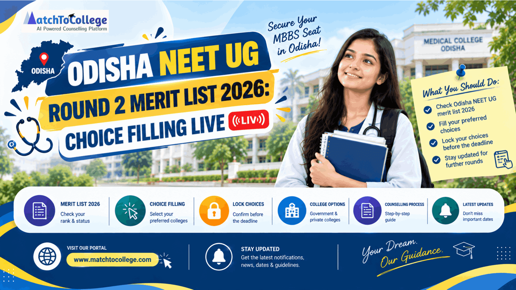 Odisha NEET UG Round 2 Merit List 2026: Choice Filling Live