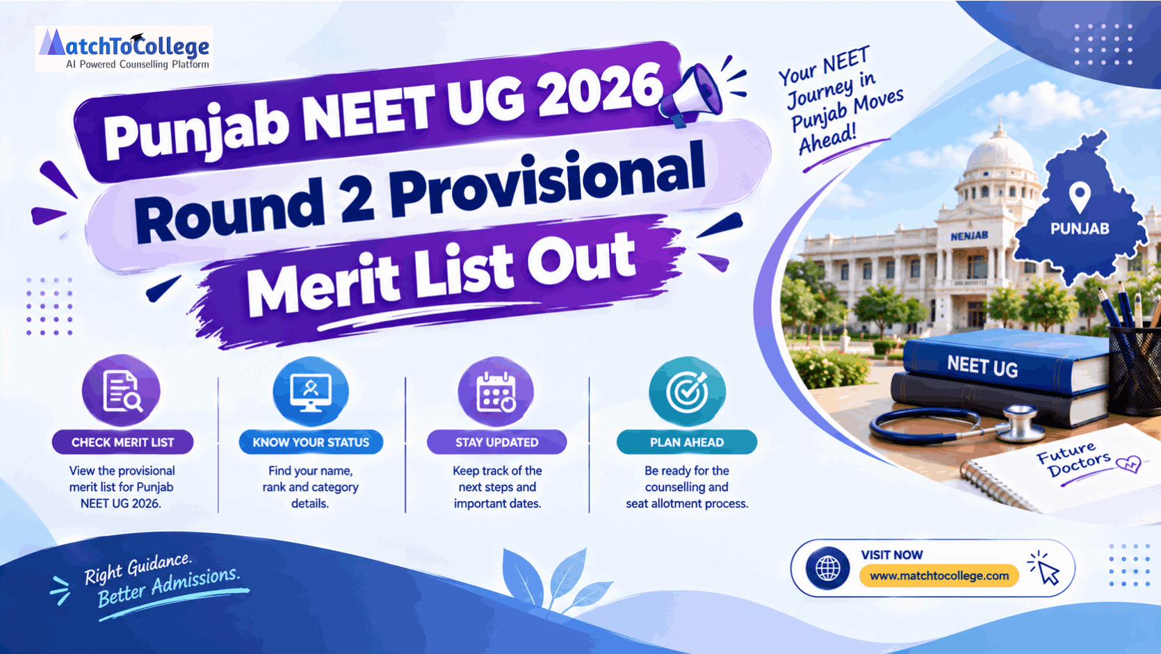 Punjab NEET UG 2026 Round 2 Provisional Merit List Out