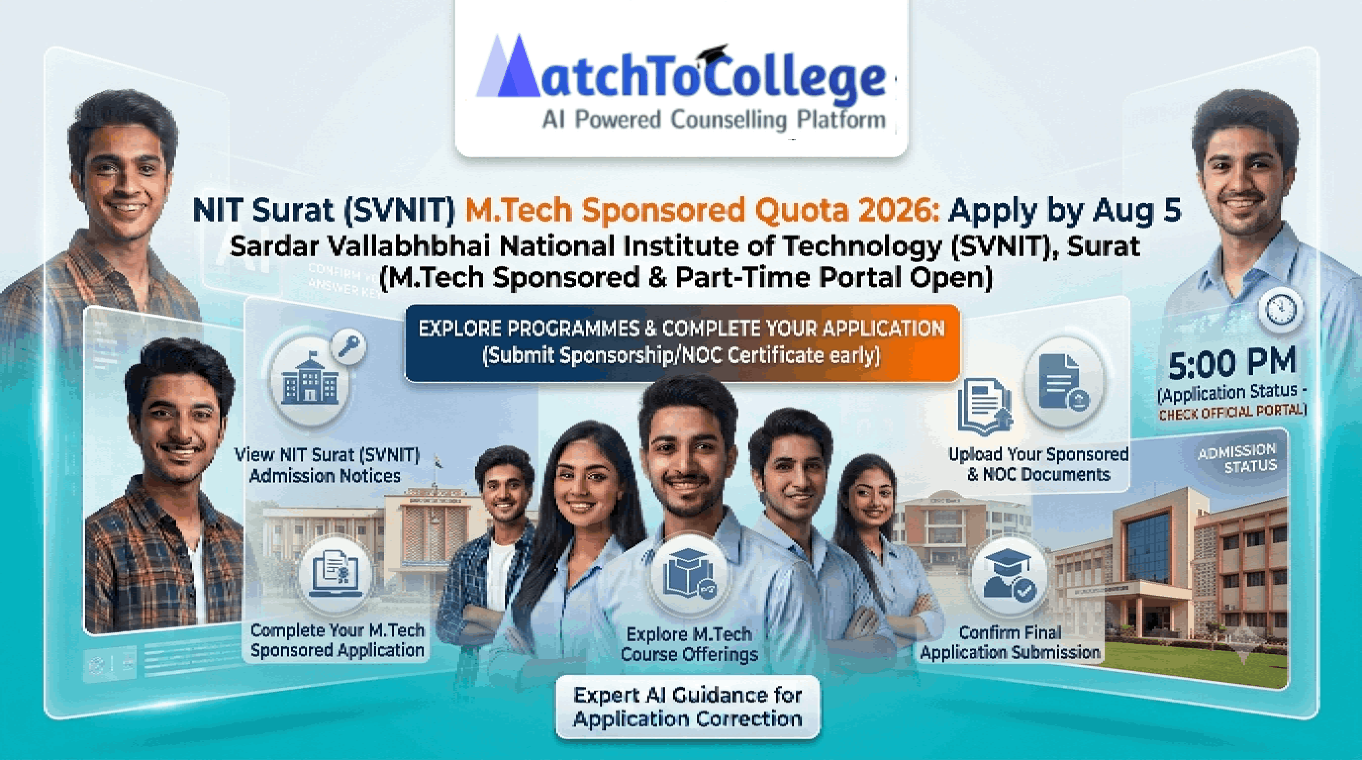 NIT Surat M.Tech Sponsored Quota 2026: Apply by Aug 5!