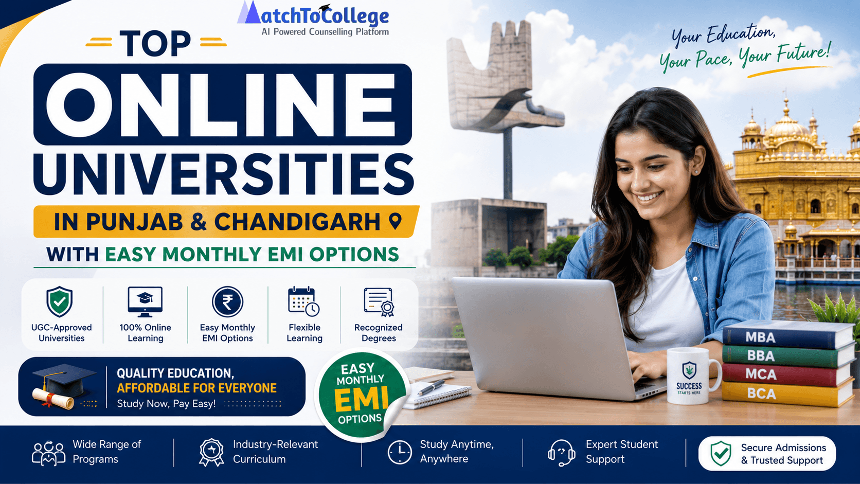 Online Degrees Punjab & Chandigarh: Top Universities & Easy EMI