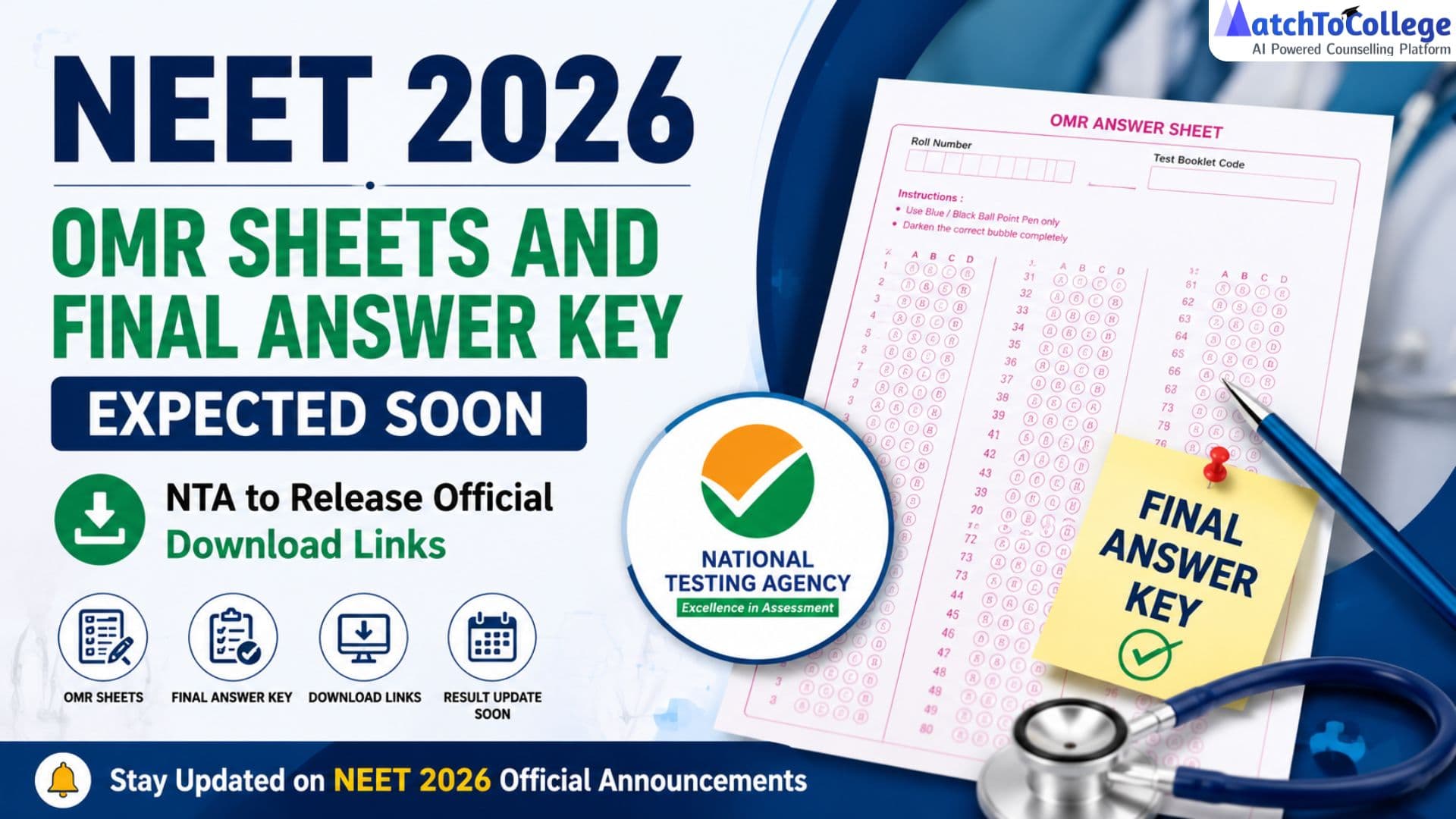 NEET 2026: OMR Sheets & Answer Key Expected Soon