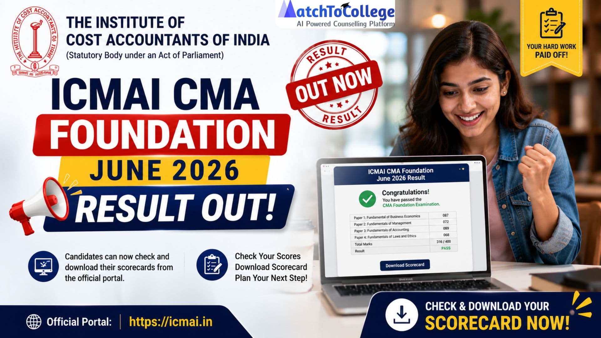 ICMAI CMA Foundation June 2026 Results Out! Check Now
