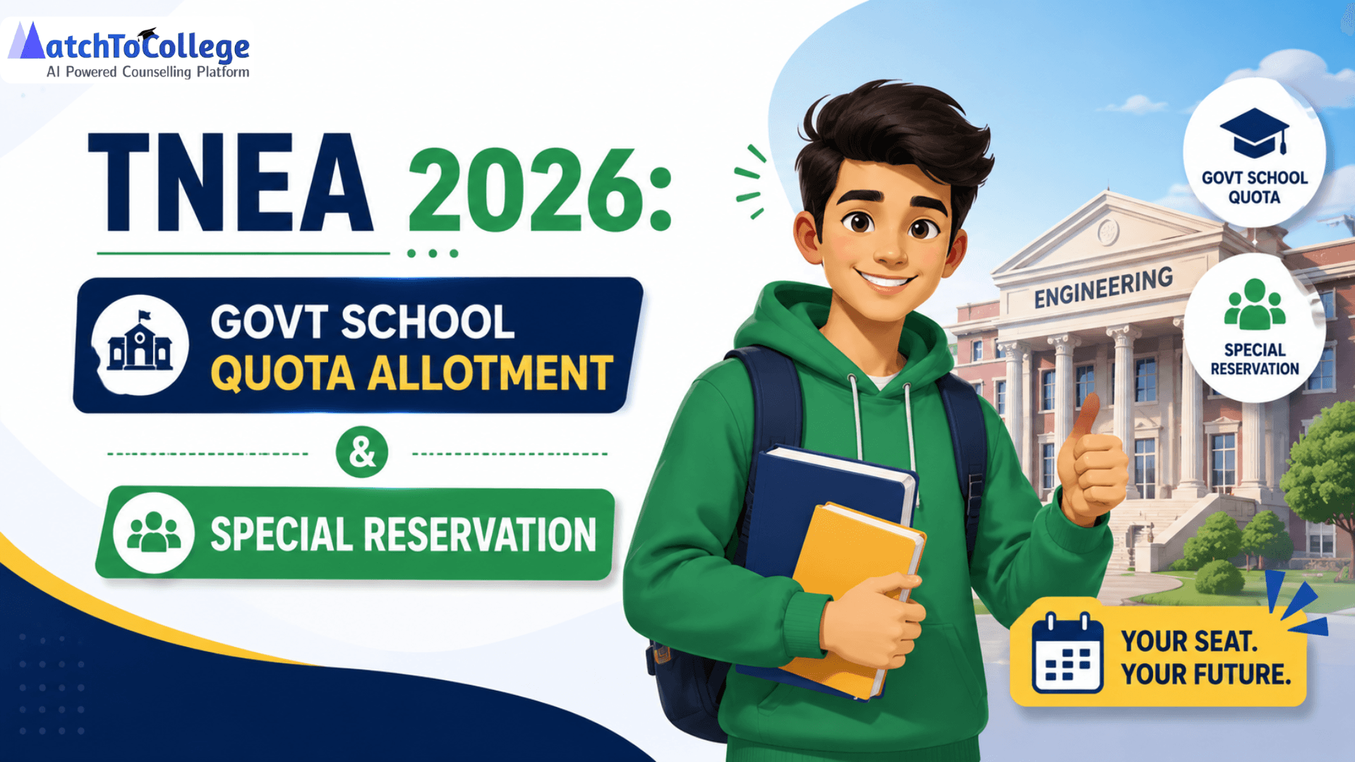 TNEA 2026: Govt School Quota Allotment & Special Reservation