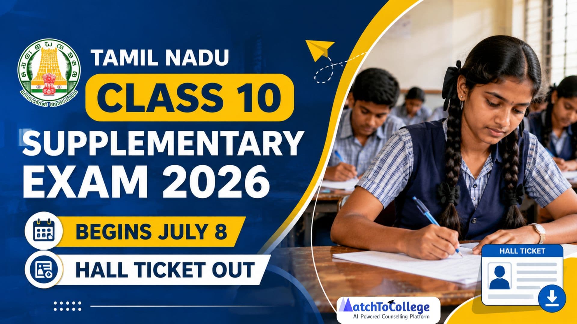 TN 10th Supplementary Exam 2026: Hall Ticket Out!