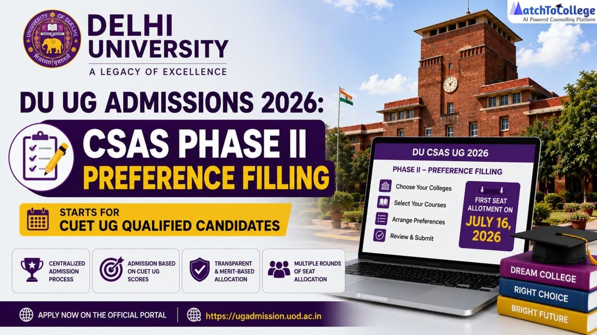 DU UG Admissions 2026: CSAS Phase II & Preference Filling