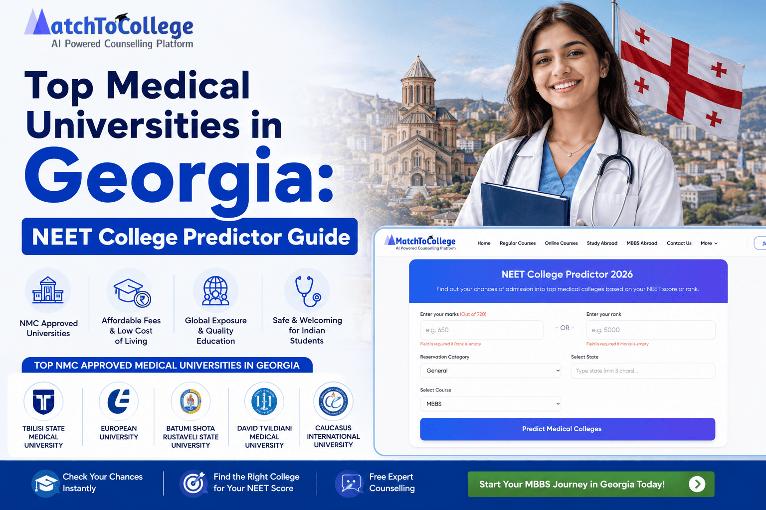 Top Medical Universities in Georgia: NEET College Predictor Guide