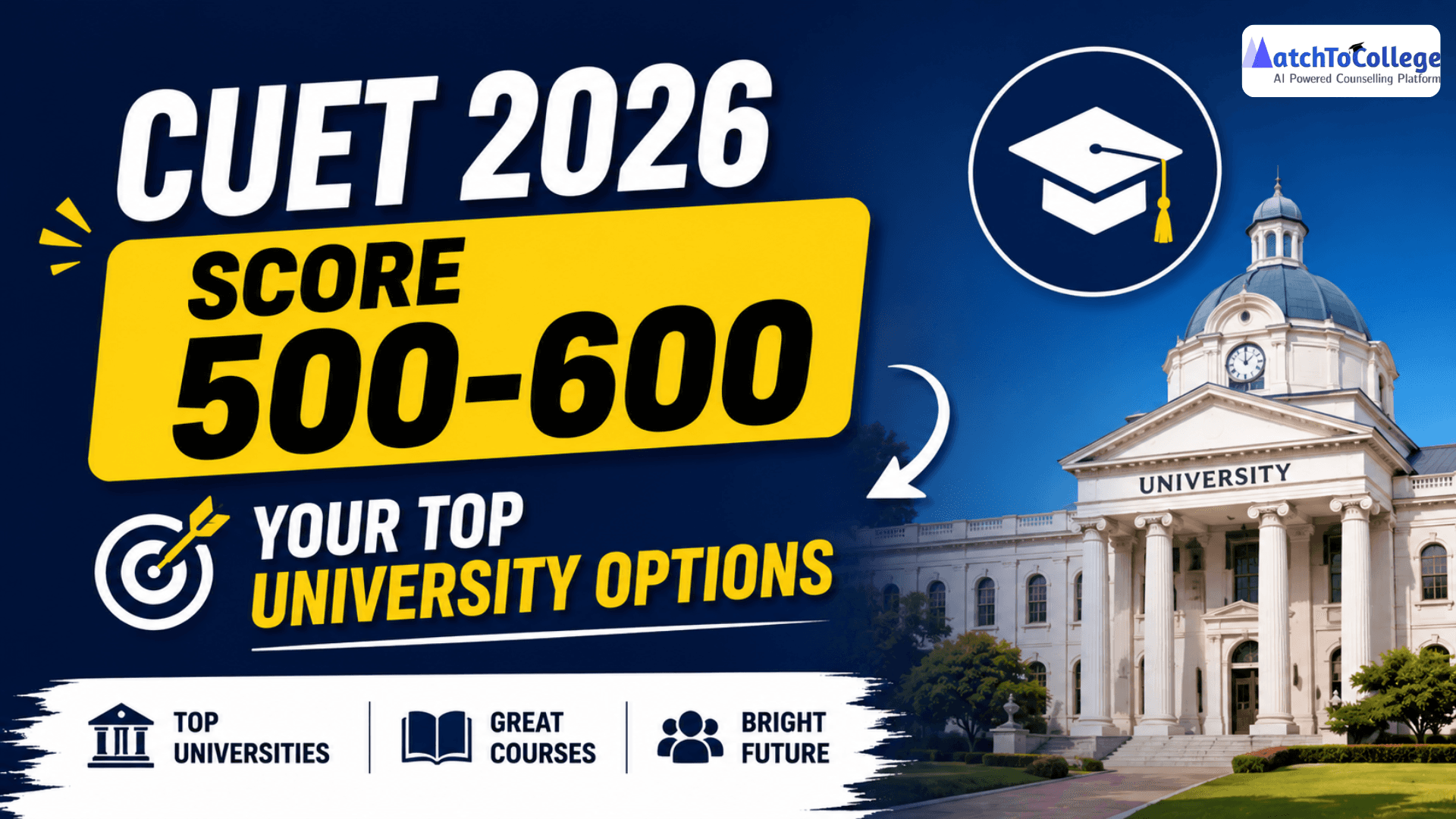CUET 2026 Score 500-600: Your Top University Options