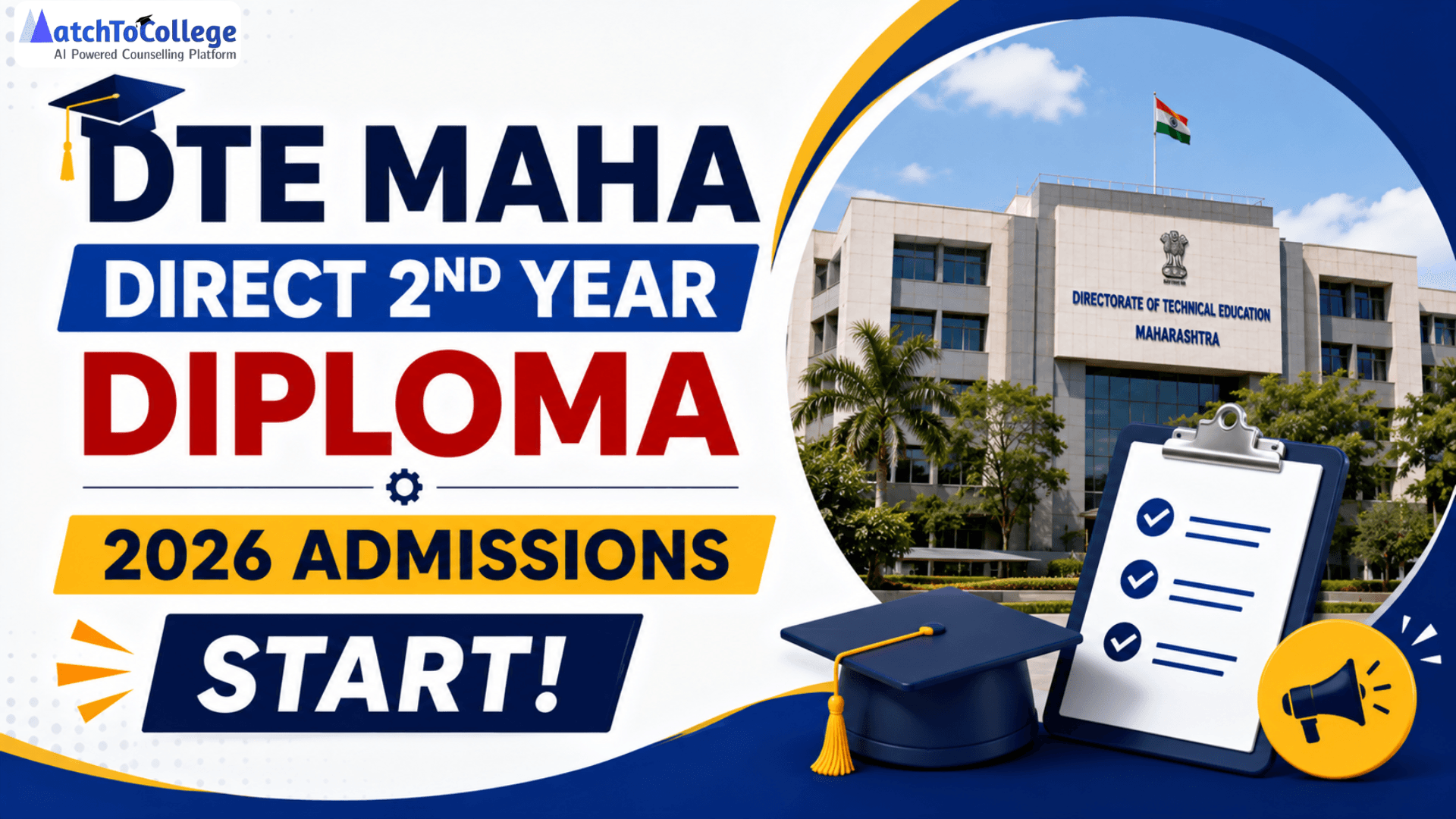 DTE Maha Direct 2nd Yr Diploma 2026 Admissions Start!