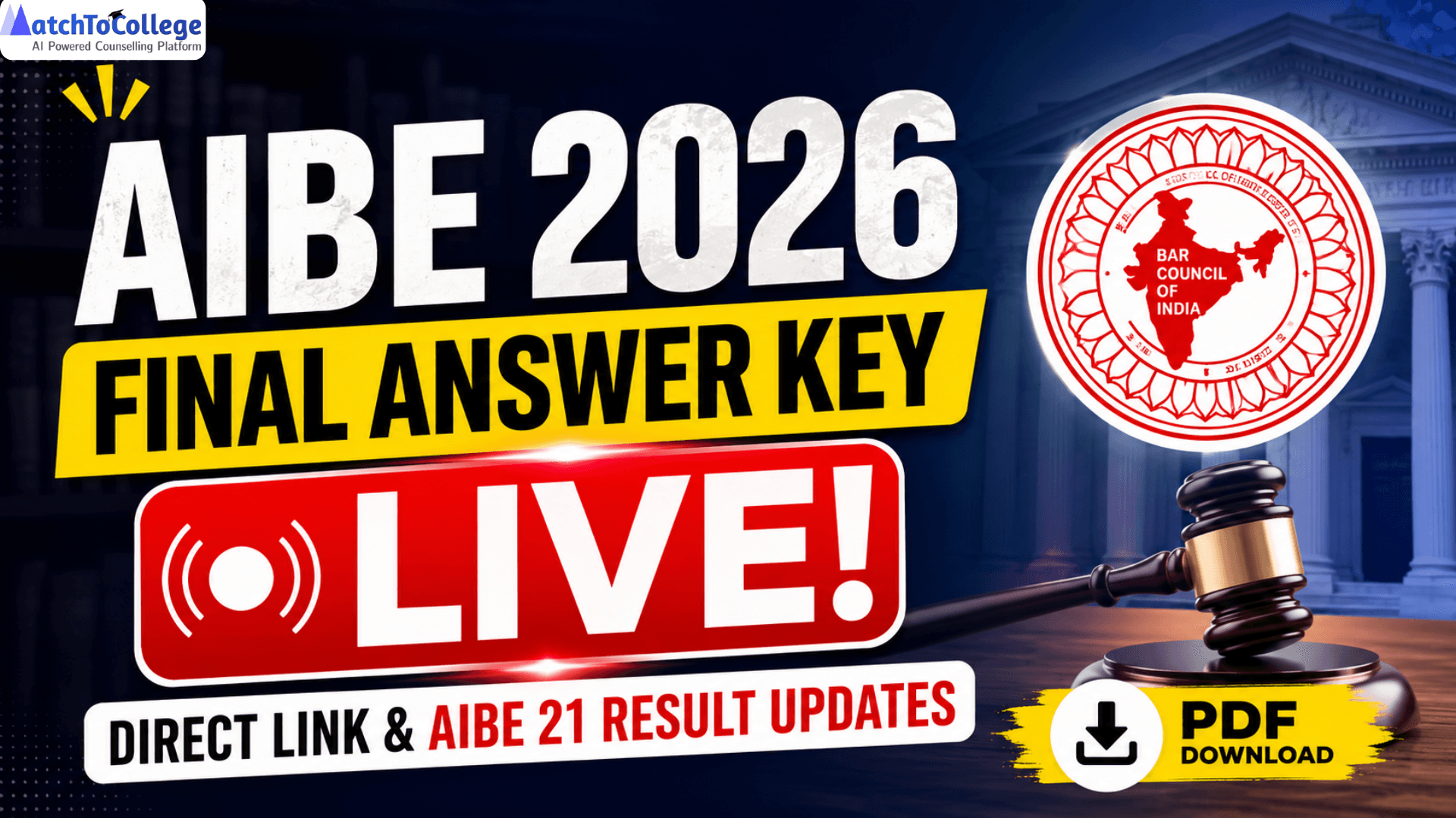 AIBE 2026 Final Answer Key LIVE! Direct Link & AIBE 21 Result Updates