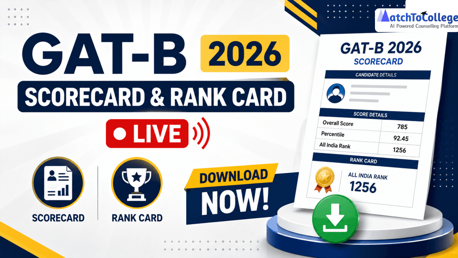 GAT-B 2026 Scorecard & Rank Card LIVE: Download Now!