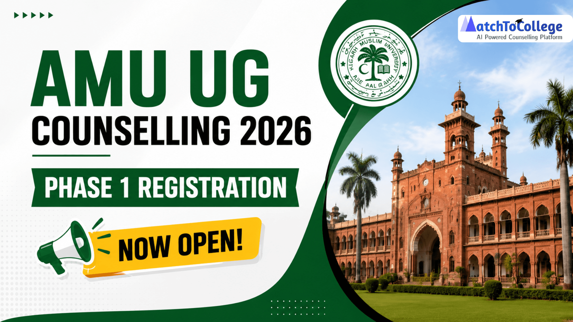 AMU UG Counselling 2026 Phase 1 Registration Now Open!