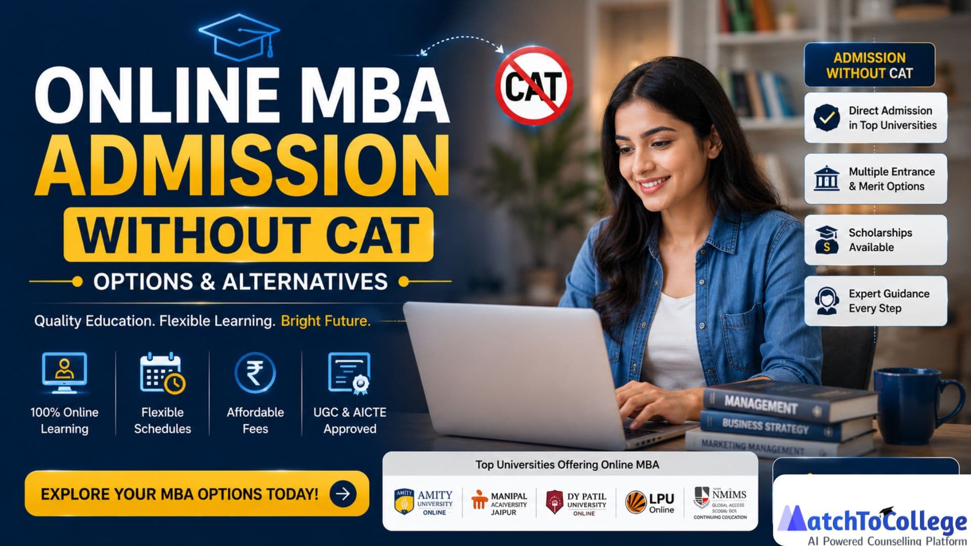 Online MBA Without CAT: Options & Admission Guide 2024
