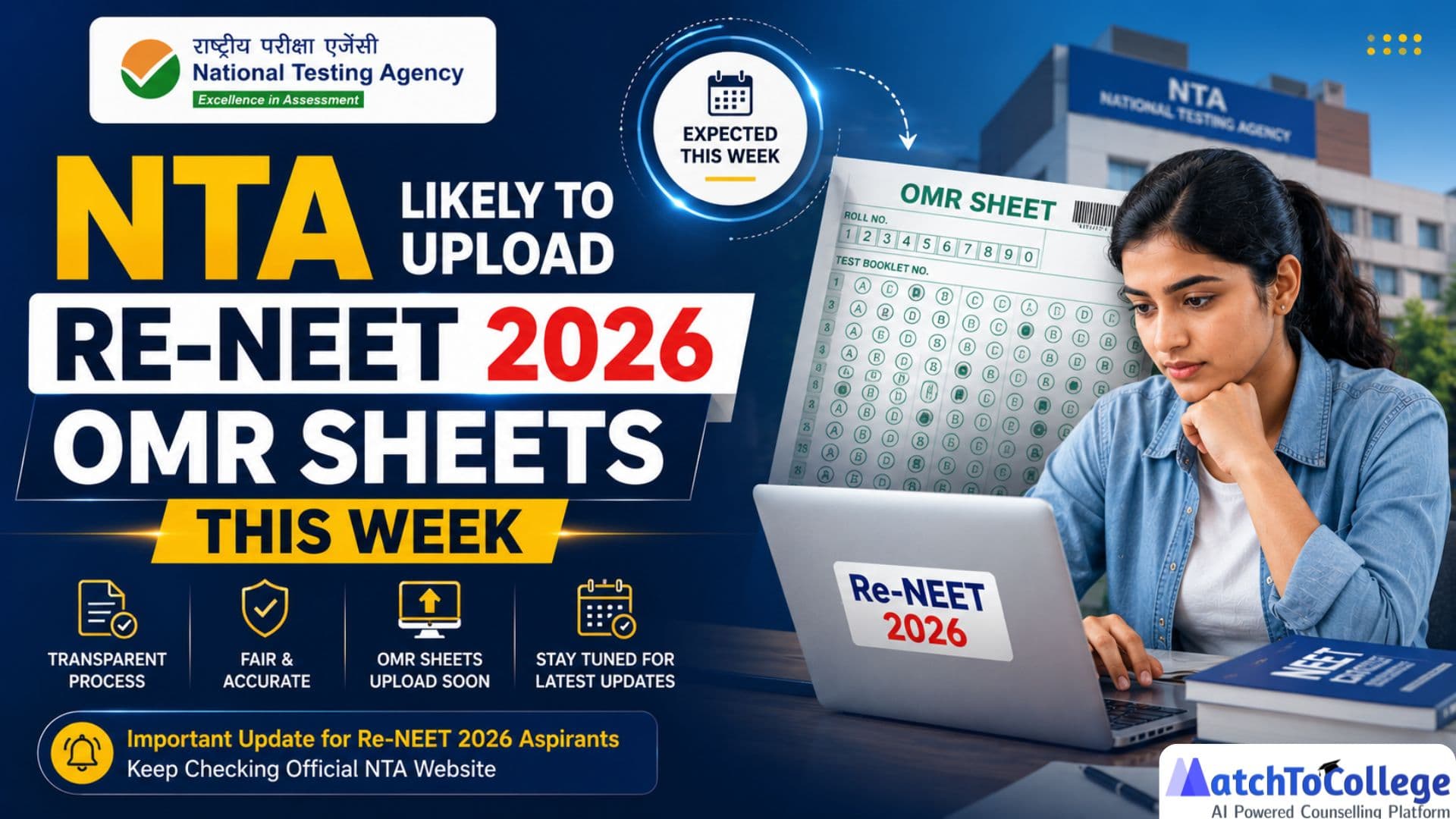 Re-NEET 2026 OMR Sheets: NTA Upload Expected This Week