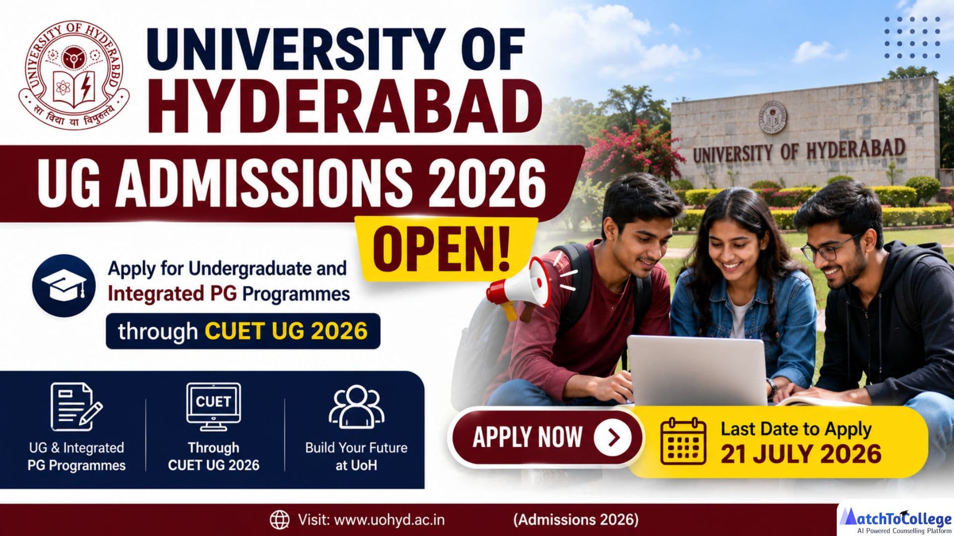 UoH UG Admissions 2026 Open: Your MatchToCollege Guide