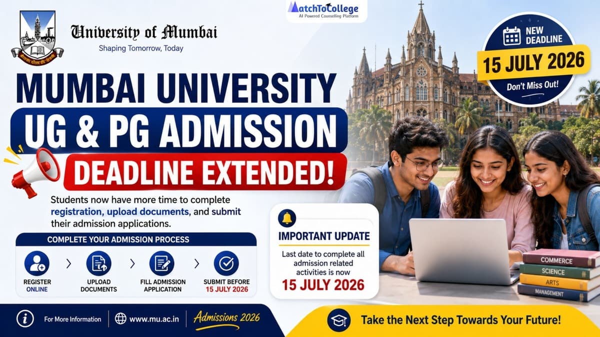 Mumbai University UG/PG Admissions: Deadline Extended to July 15, 2026!
