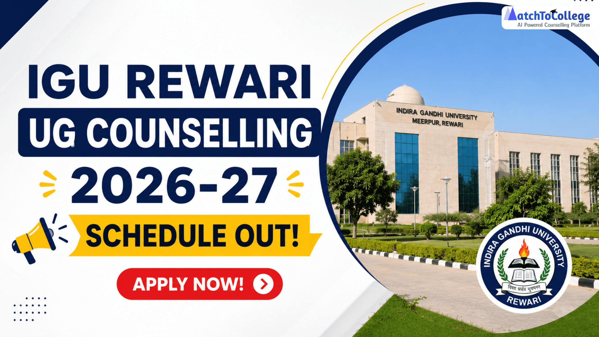 IGU Rewari UG Counselling 2026-27 Schedule OUT: Apply Now!