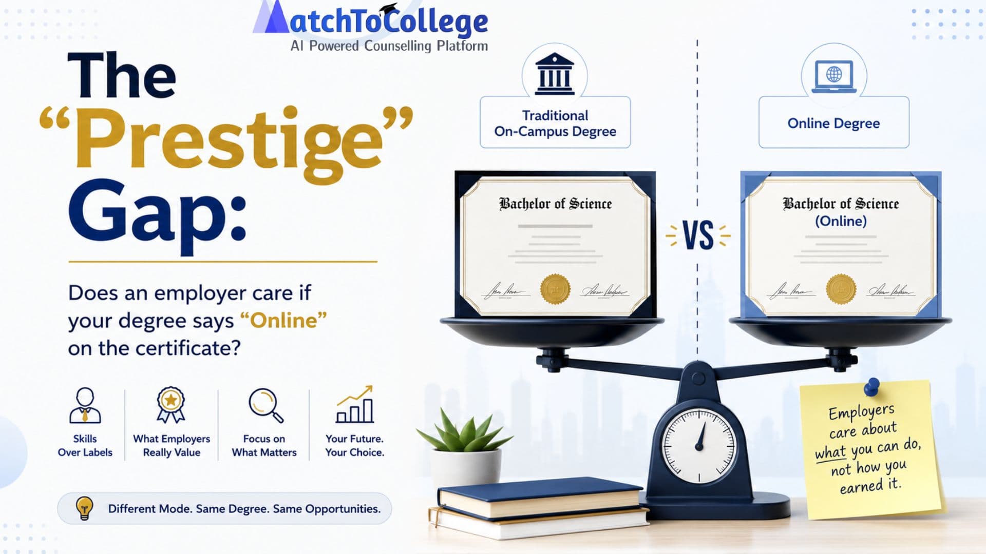 The "Prestige" Gap: Does an employer care if your degree says "Online" on the certificate?
