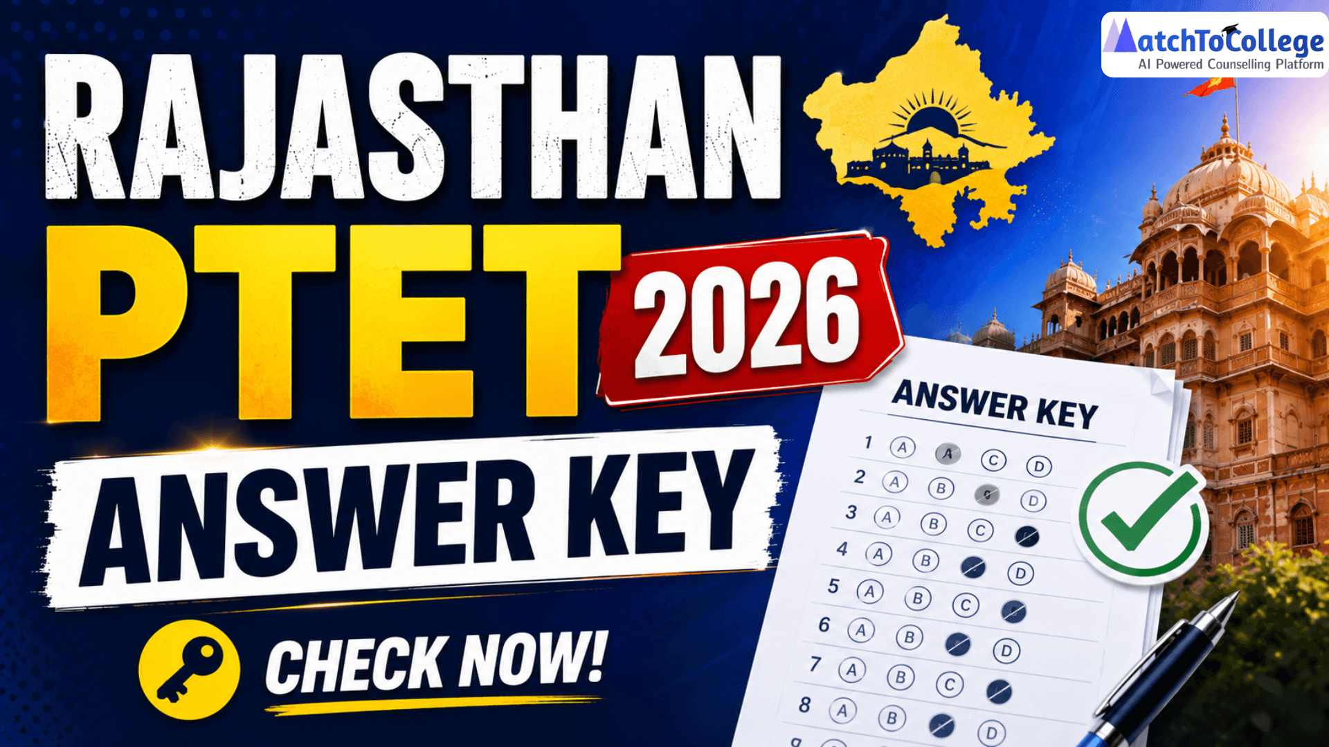 Rajasthan PTET Answer Key 2026: Download & Check Scoresac