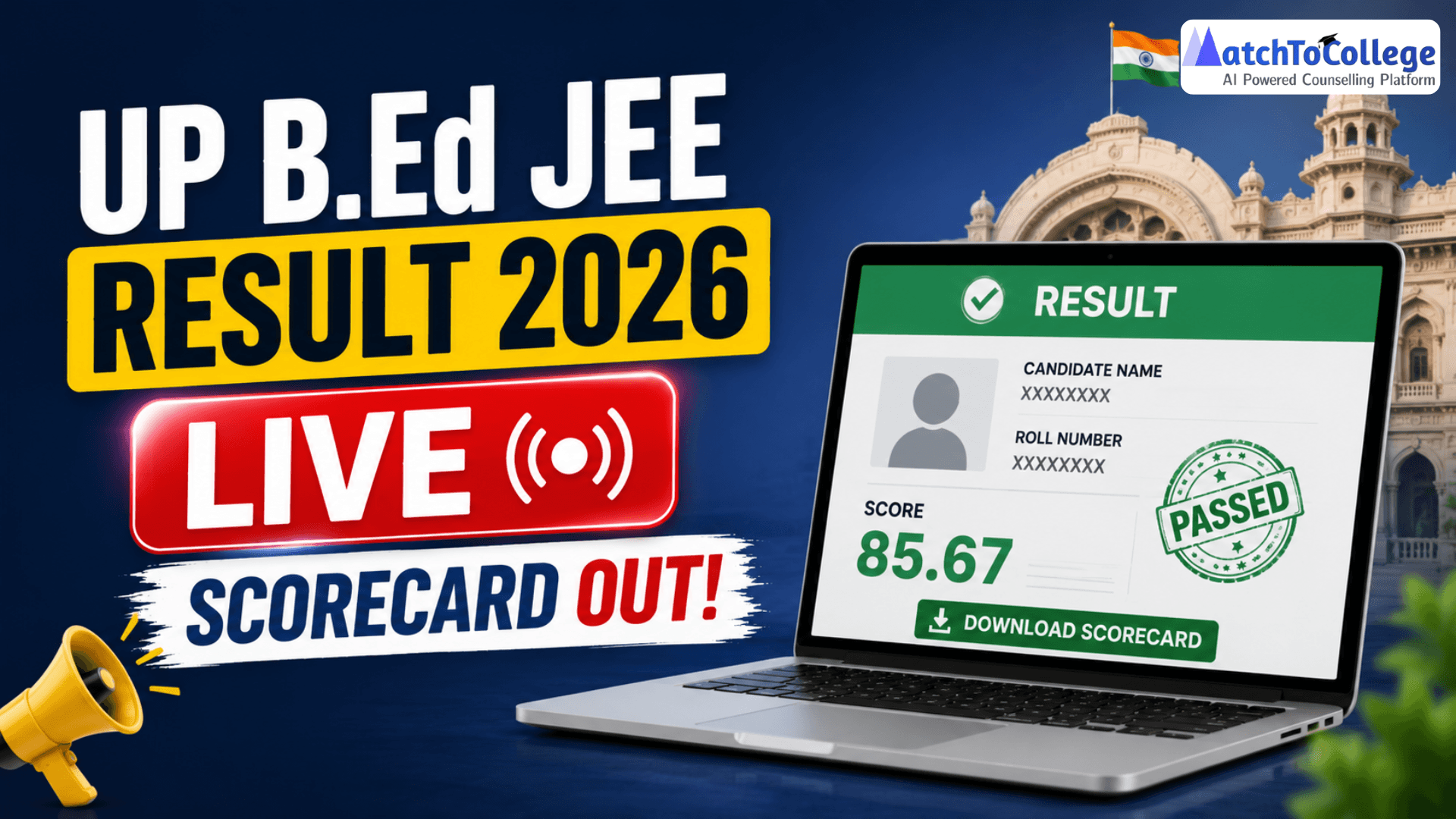 UP B.Ed JEE Result 2026 LIVE: Scorecard OUT!