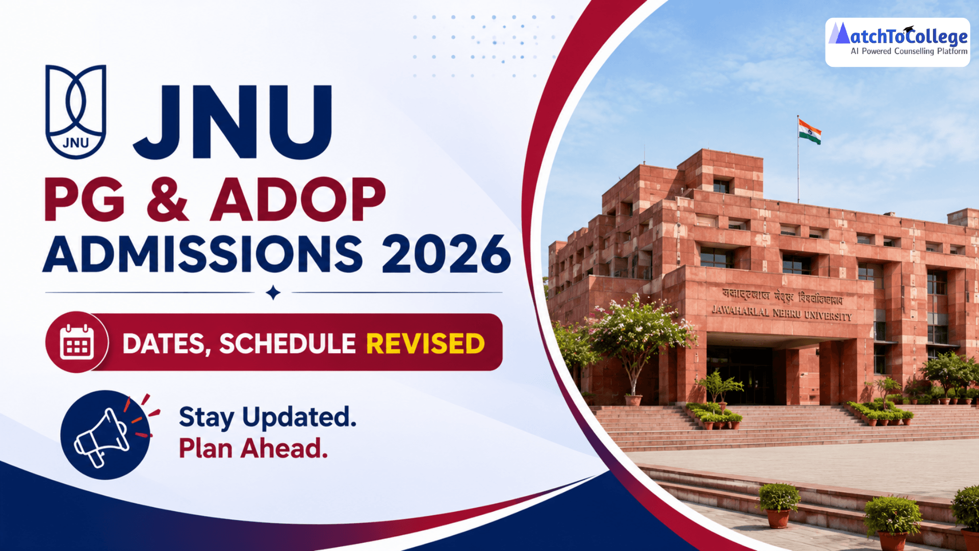 JNU PG & ADOP Admissions 2026: Dates, Schedule Revised