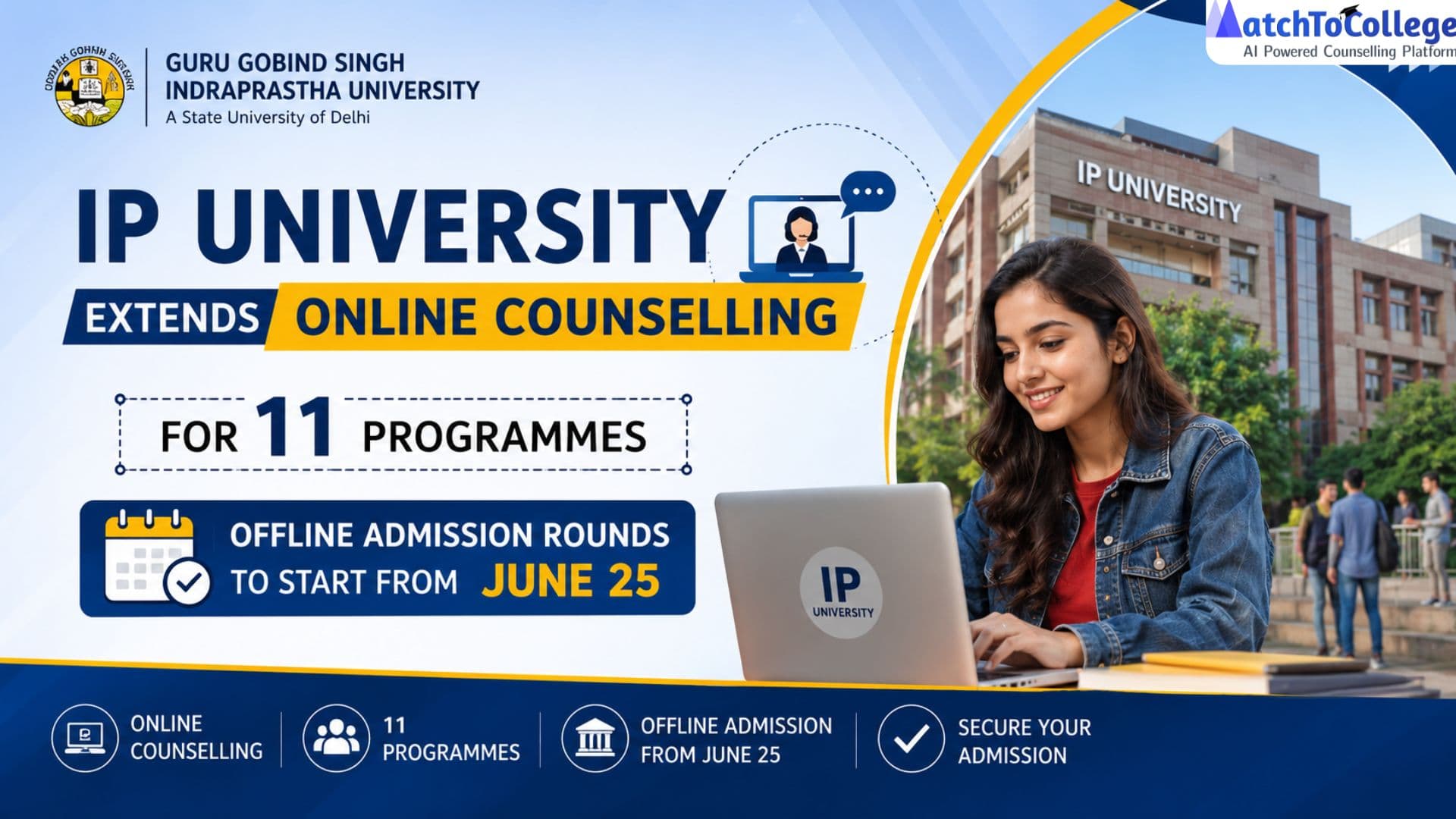 IP University 2026 Counselling Extended: Offline Rounds Begin June 25