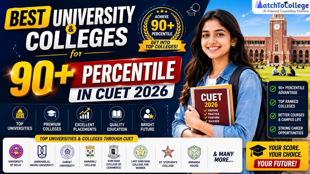 CUET 2026: Top Colleges for 90+ Percentile Scorers