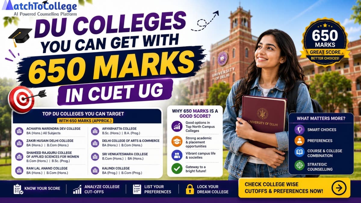 What DU Colleges Can You Get with 650 Marks in CUET UG?