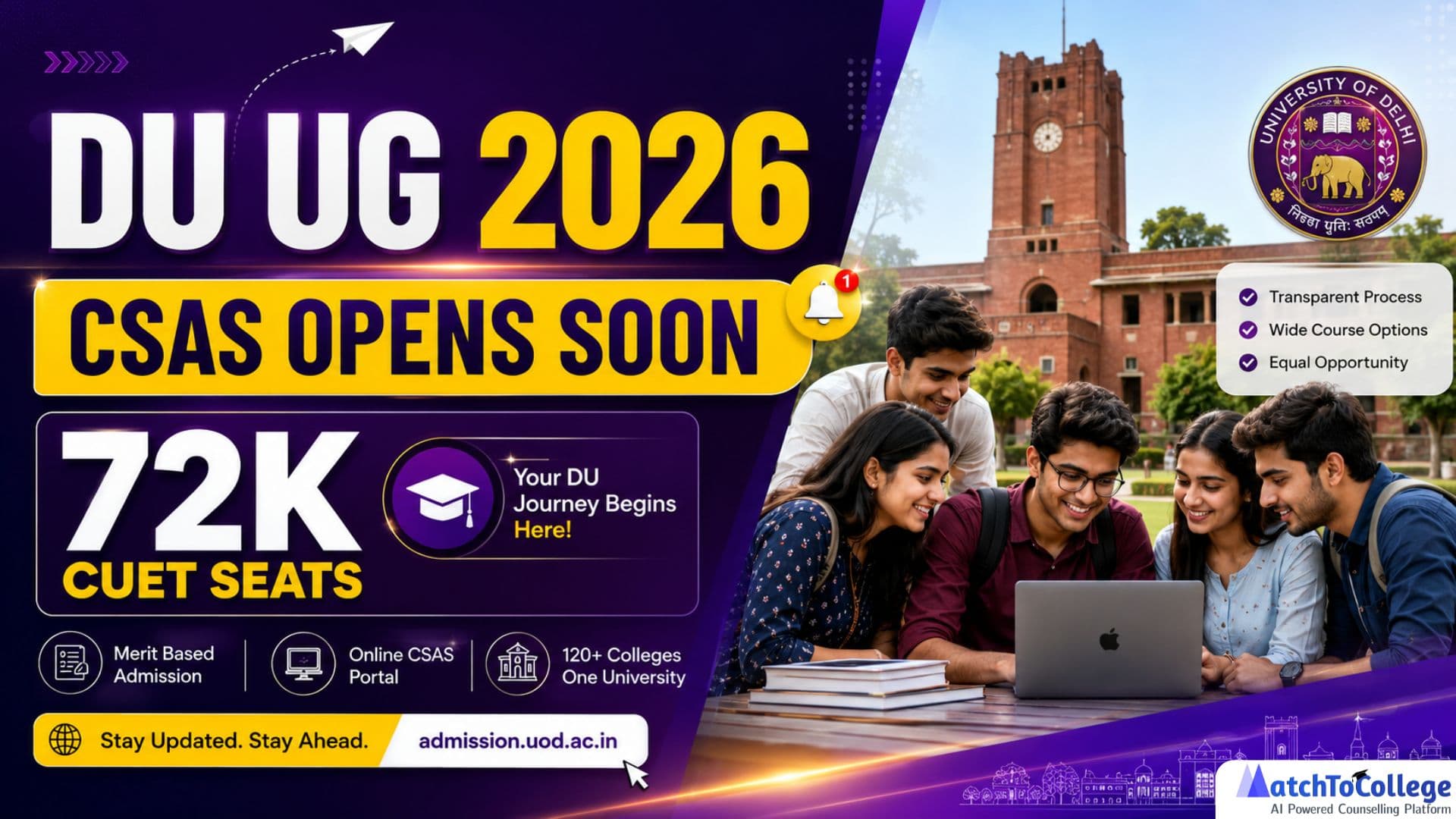 DU UG 2026: CSAS & 72K CUET Seats – Your Guide Starts Here!