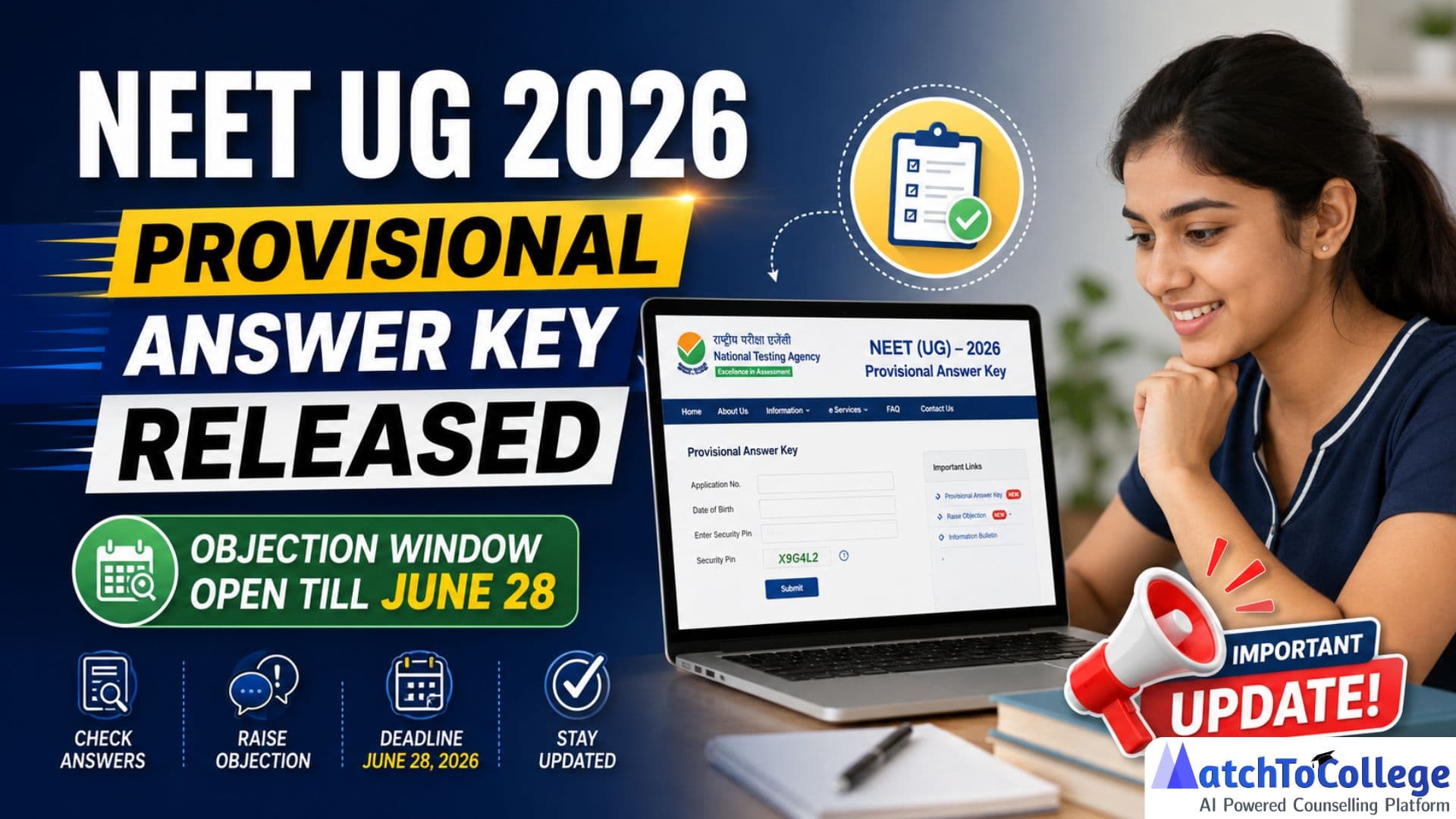 NEET UG 2026 Answer Key RELEASED: Act Fast, Objections Open!