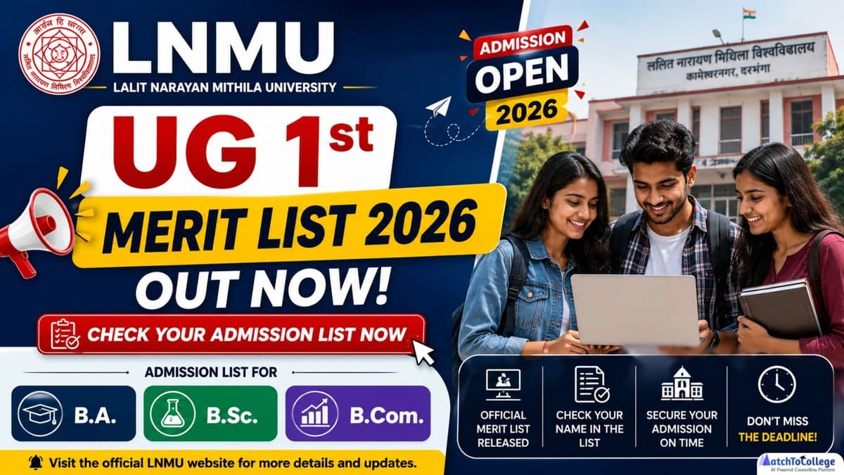 LNMU UG 1st Merit List 2026 OUT! Check B.A/B.Sc/B.Com