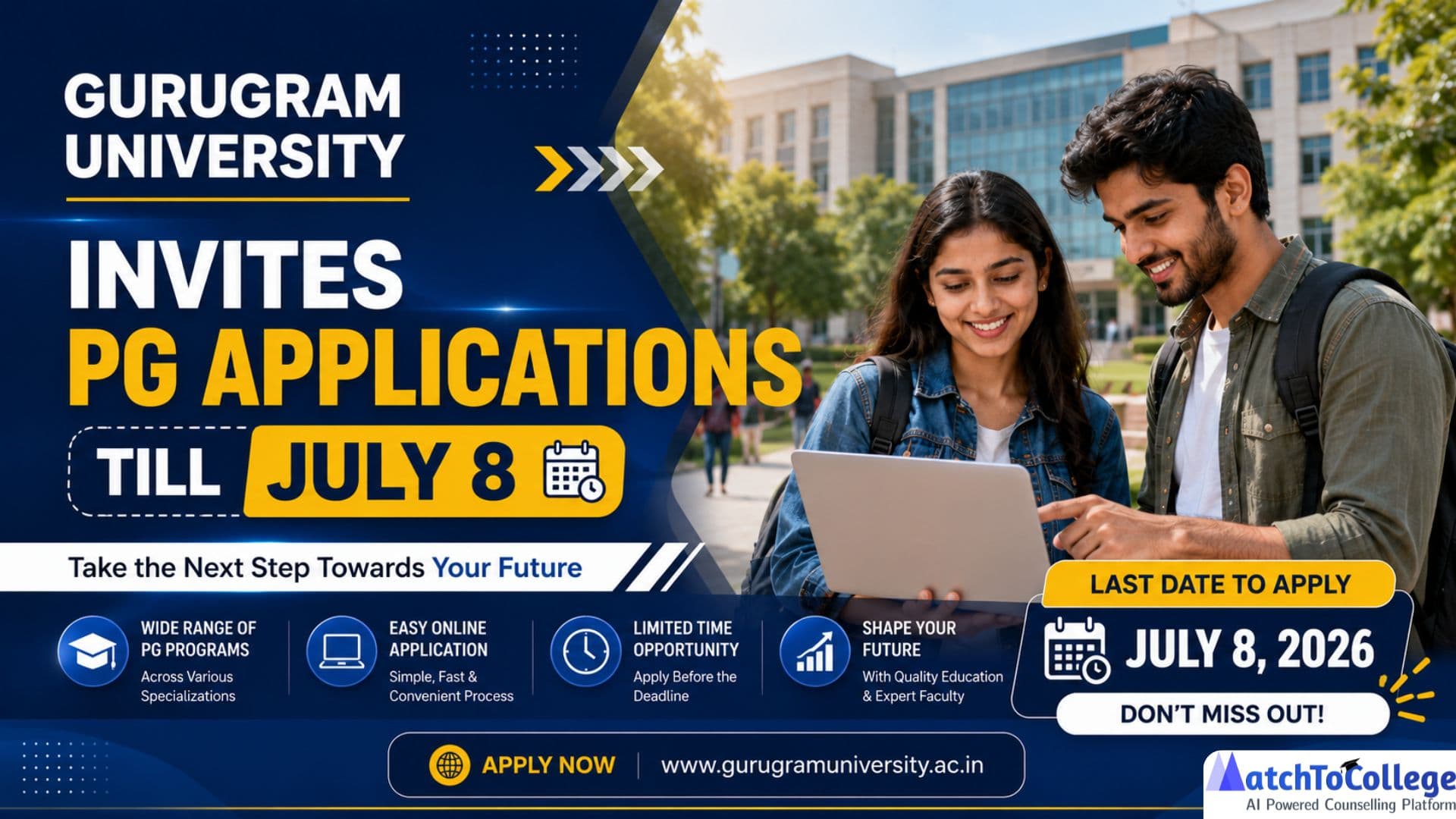 Gurugram University PG Applications Open: Apply by July 8!