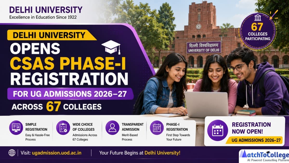 DU CSAS Phase-I Opens for UG Admissions 2026-27: 67 Colleges