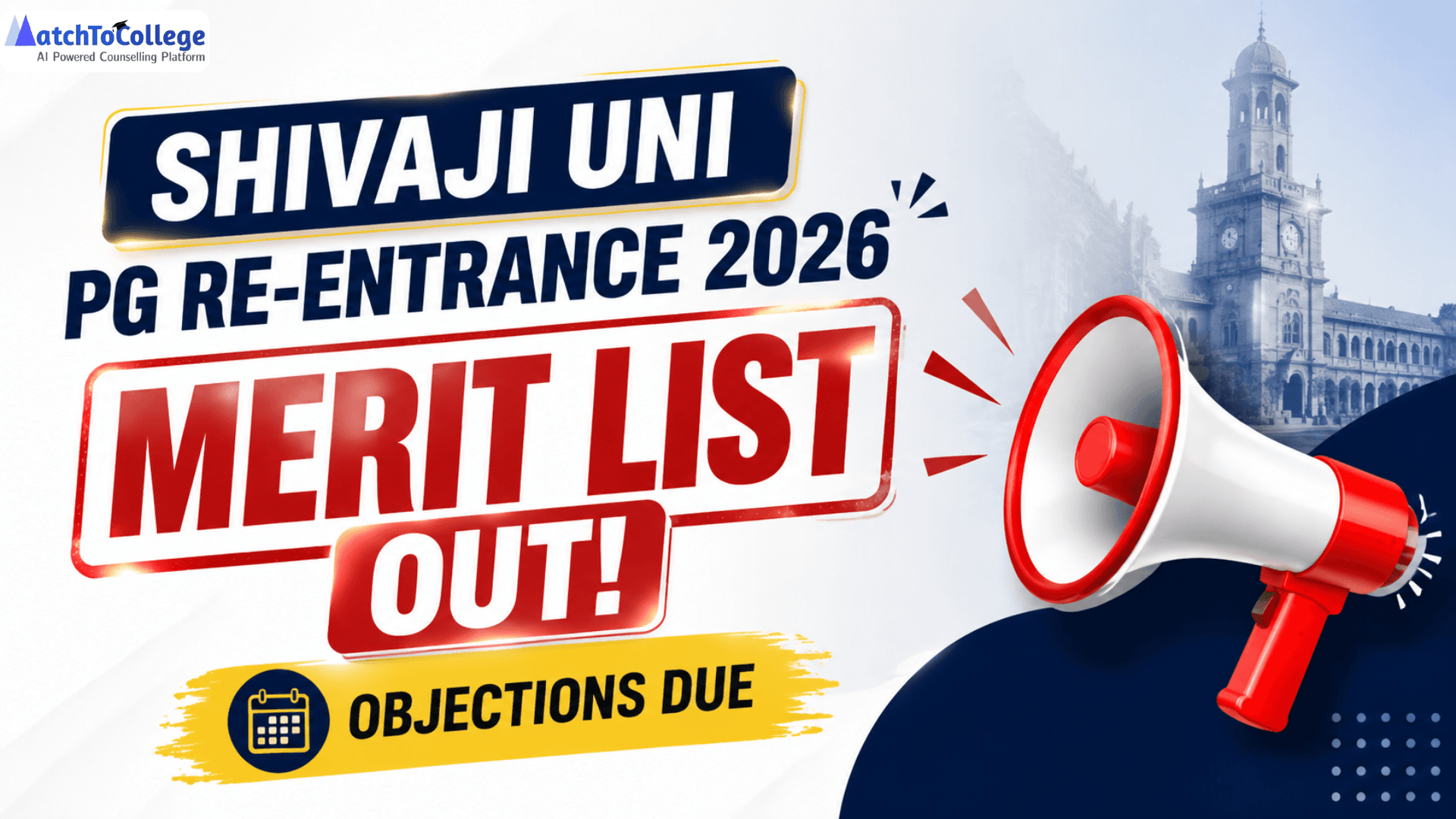 Shivaji Uni PG Re-Entrance 2026 Merit List OUT! Check Now