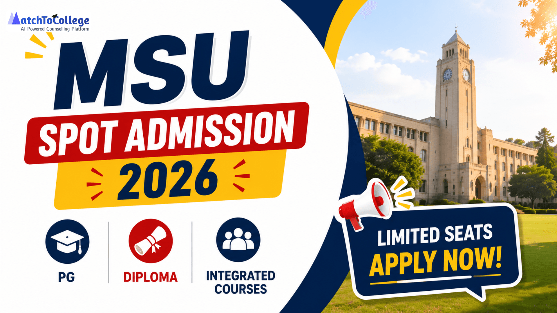 MSU Spot Admission 2026: PG, Diploma & Integrated Courses