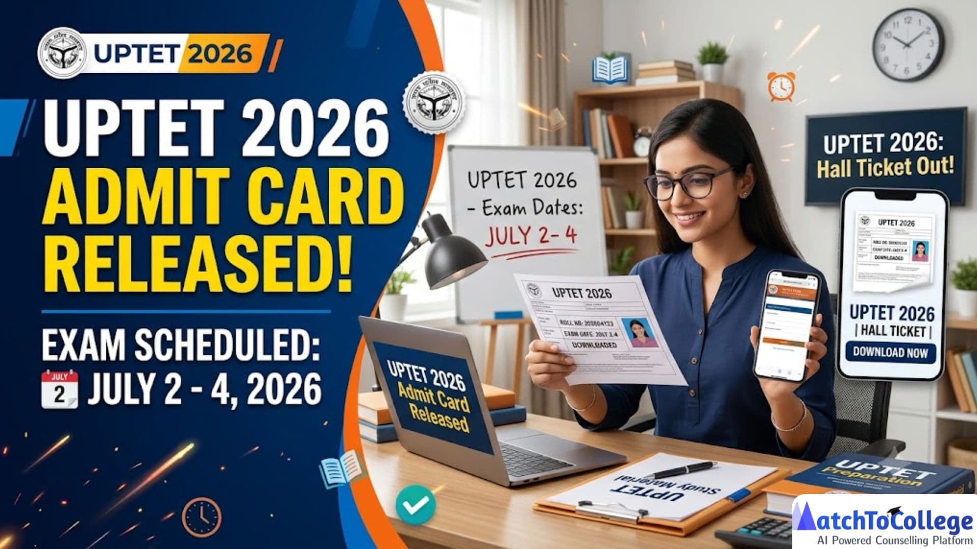 UPTET 2026 Admit Card OUT! Exam Dates: July 2-4