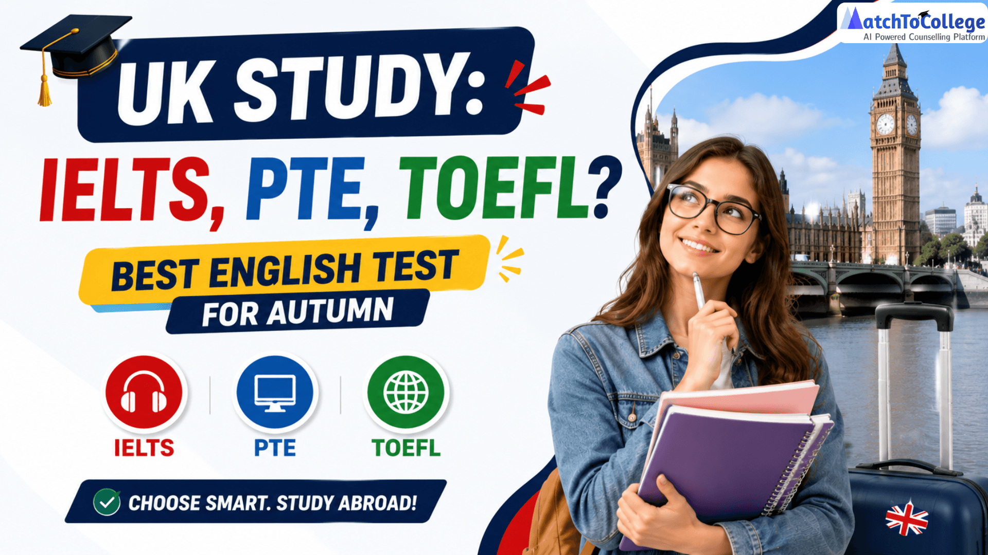 UK Study: IELTS, PTE, TOEFL? Best English Test for Autumn