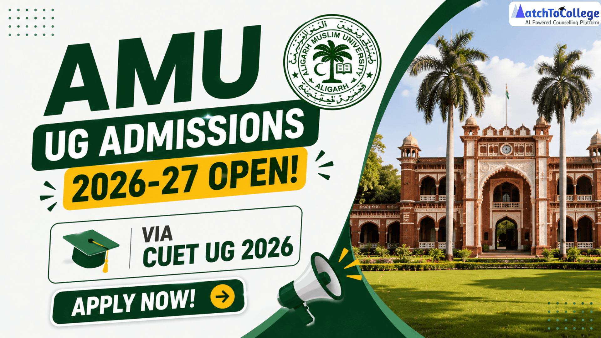 AMU UG Admissions 2026-27 Open via CUET UG 2026: Apply Now!