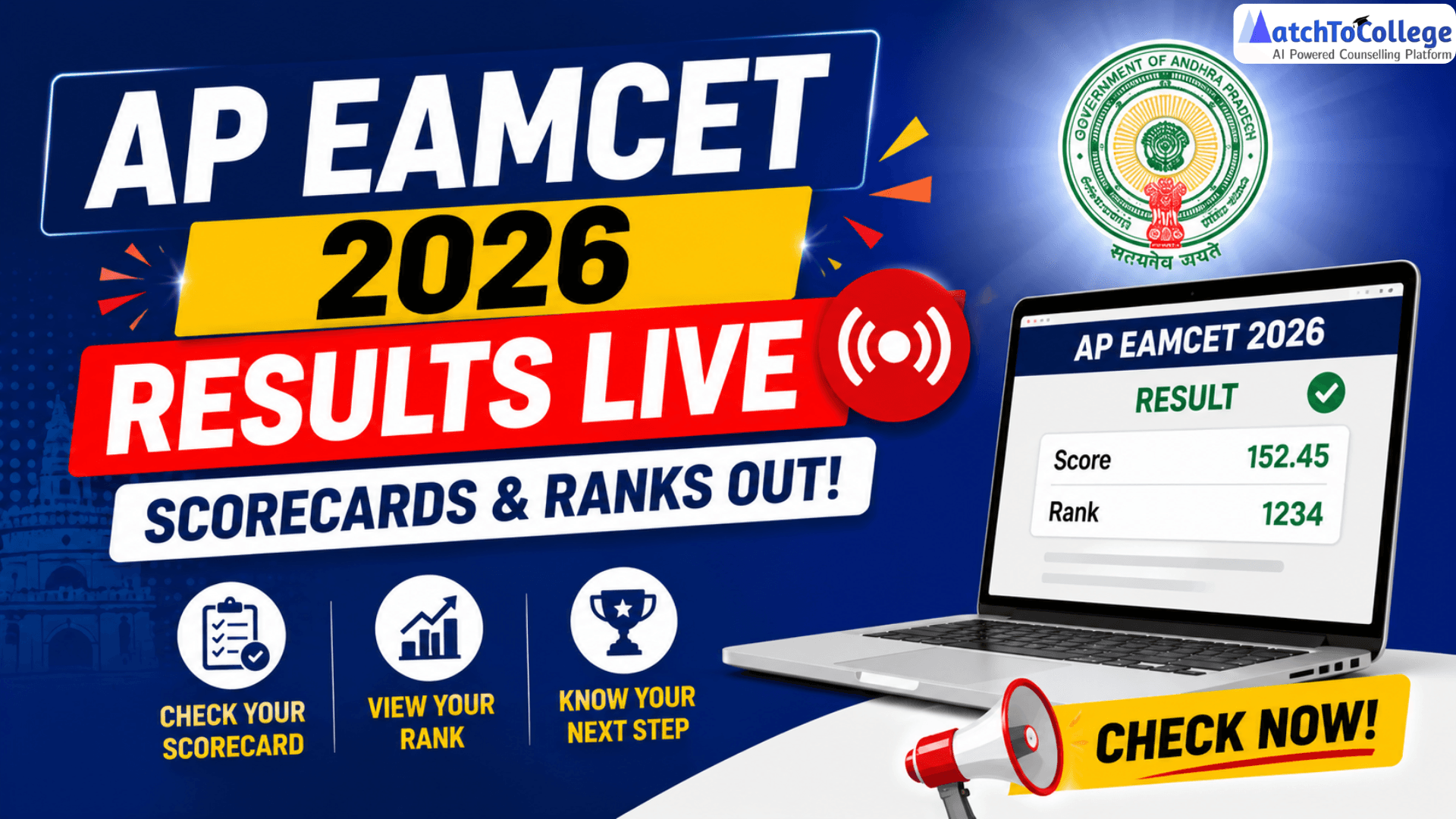 AP EAMCET 2026 Results LIVE: Scorecards & Ranks Out!