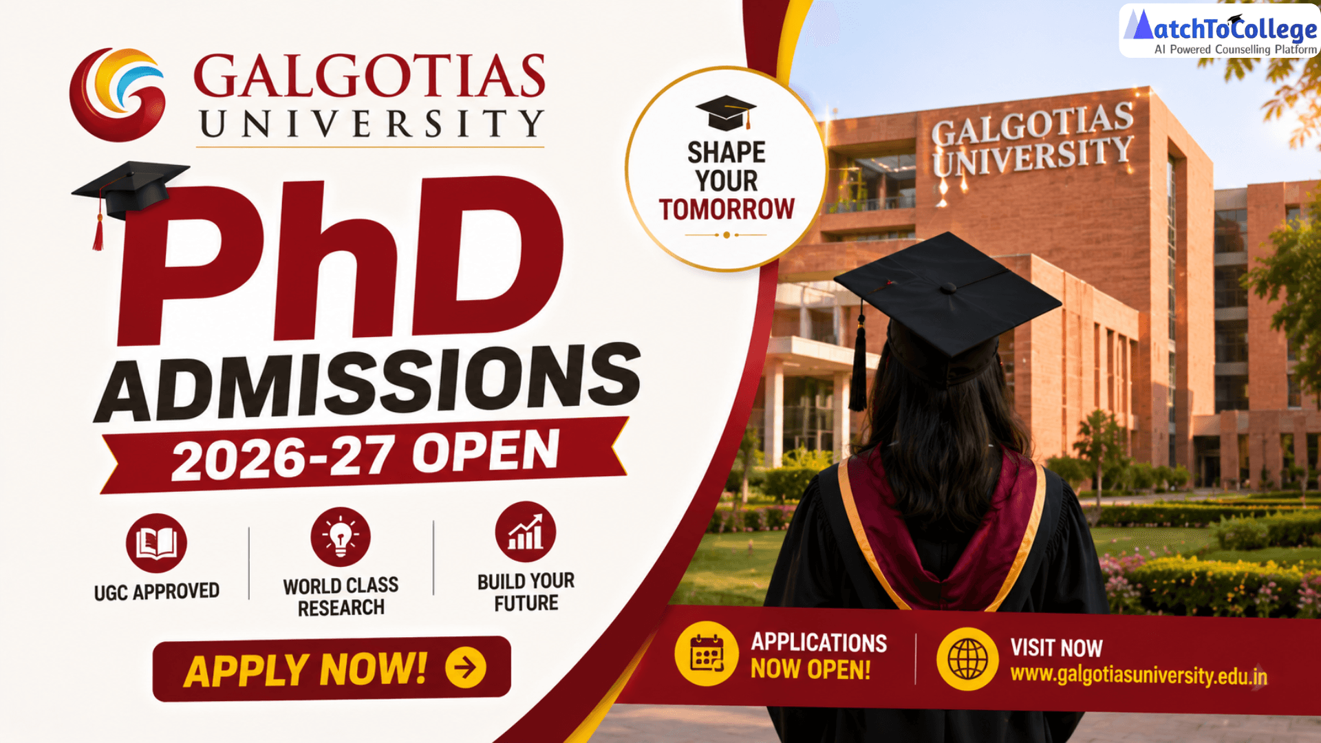 Galgotias University PhD Admissions 2026-27 Open: Apply Now!