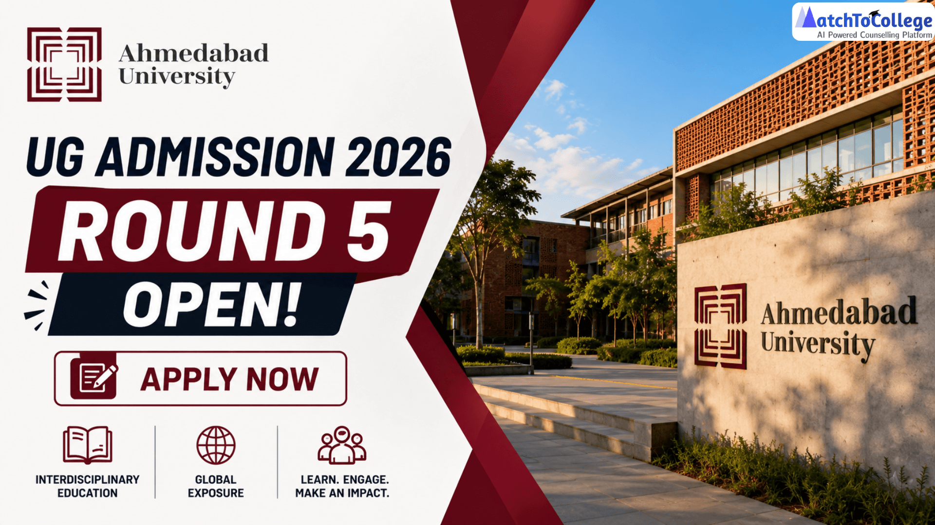 Ahmedabad University UG Admission 2026 Round 5 Open | Apply Now