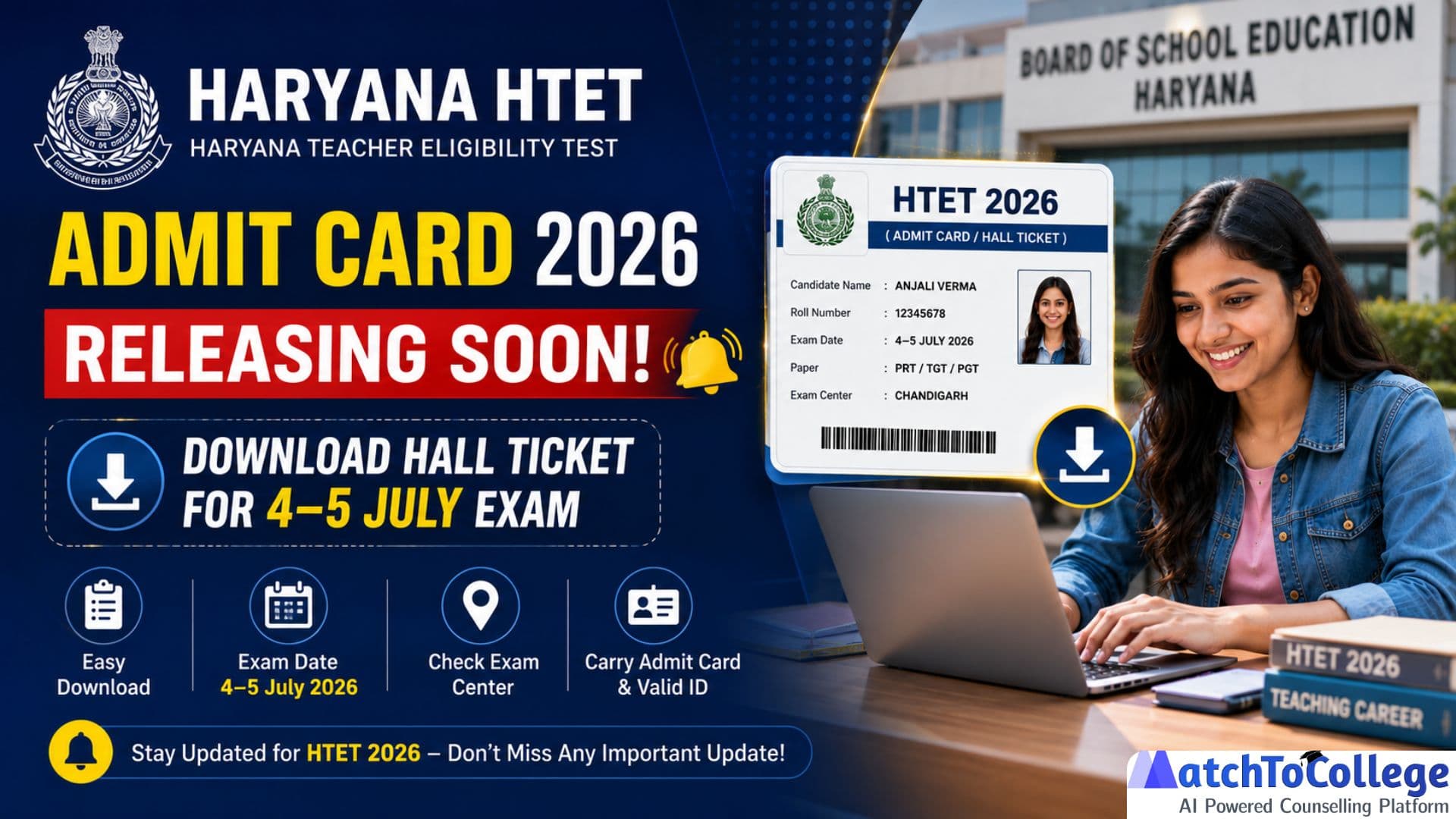 HTET 2026 Admit Card: Download Hall Ticket for 4-5 July Exam