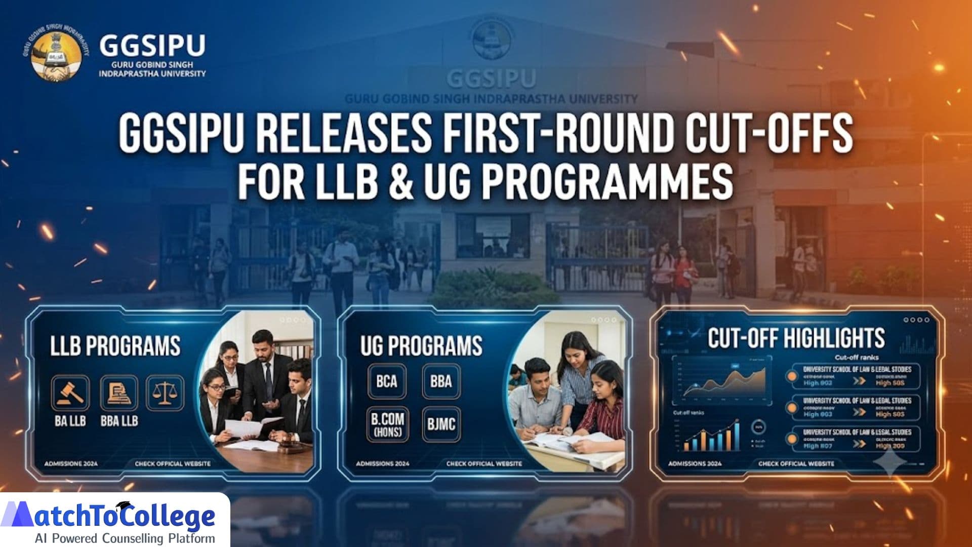 GGSIPU Cut-Offs 2024: LLB & UG First Round Released!