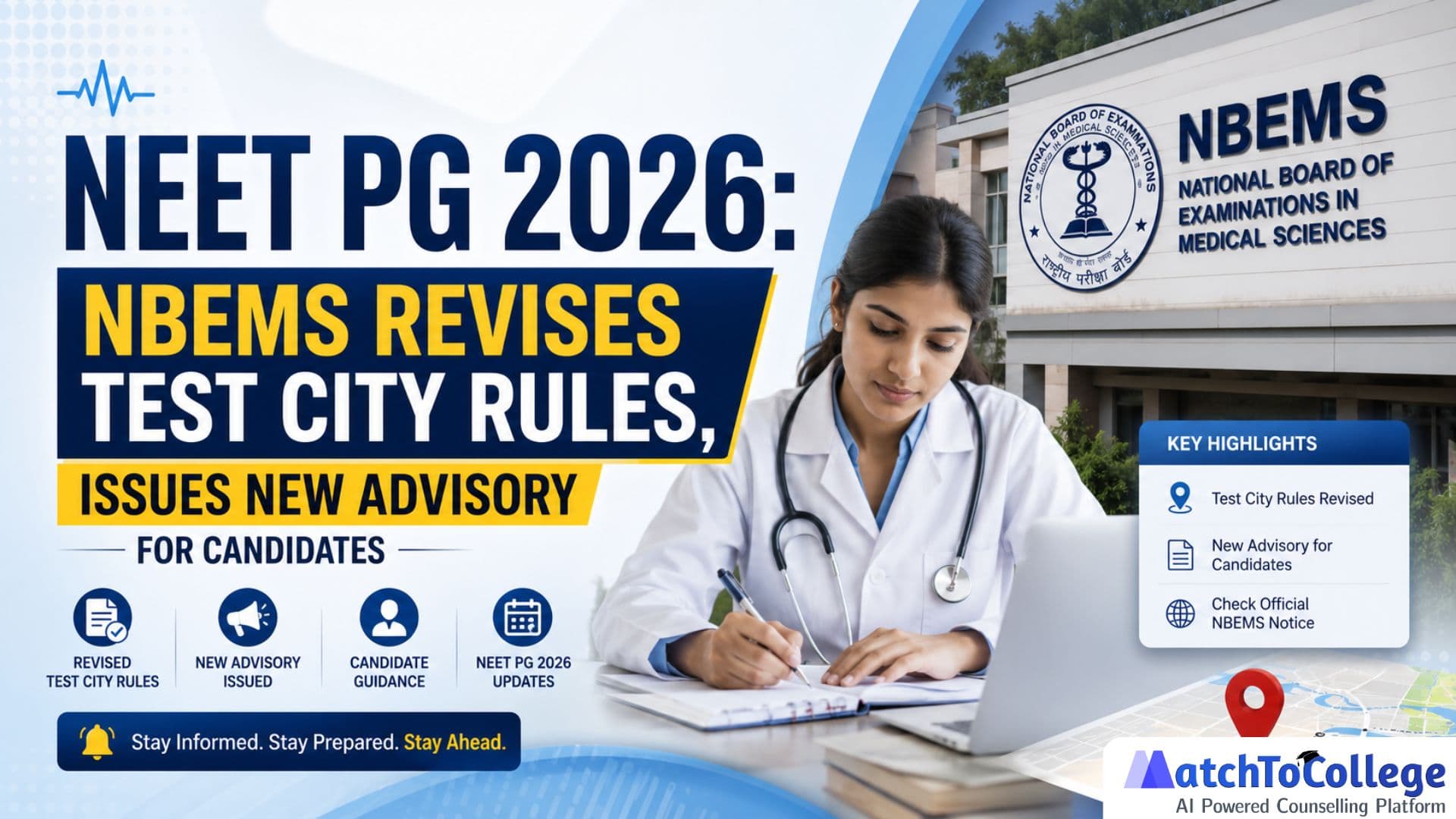 NEET PG 2026: NBEMS Revises Test City Rules & New Advisory