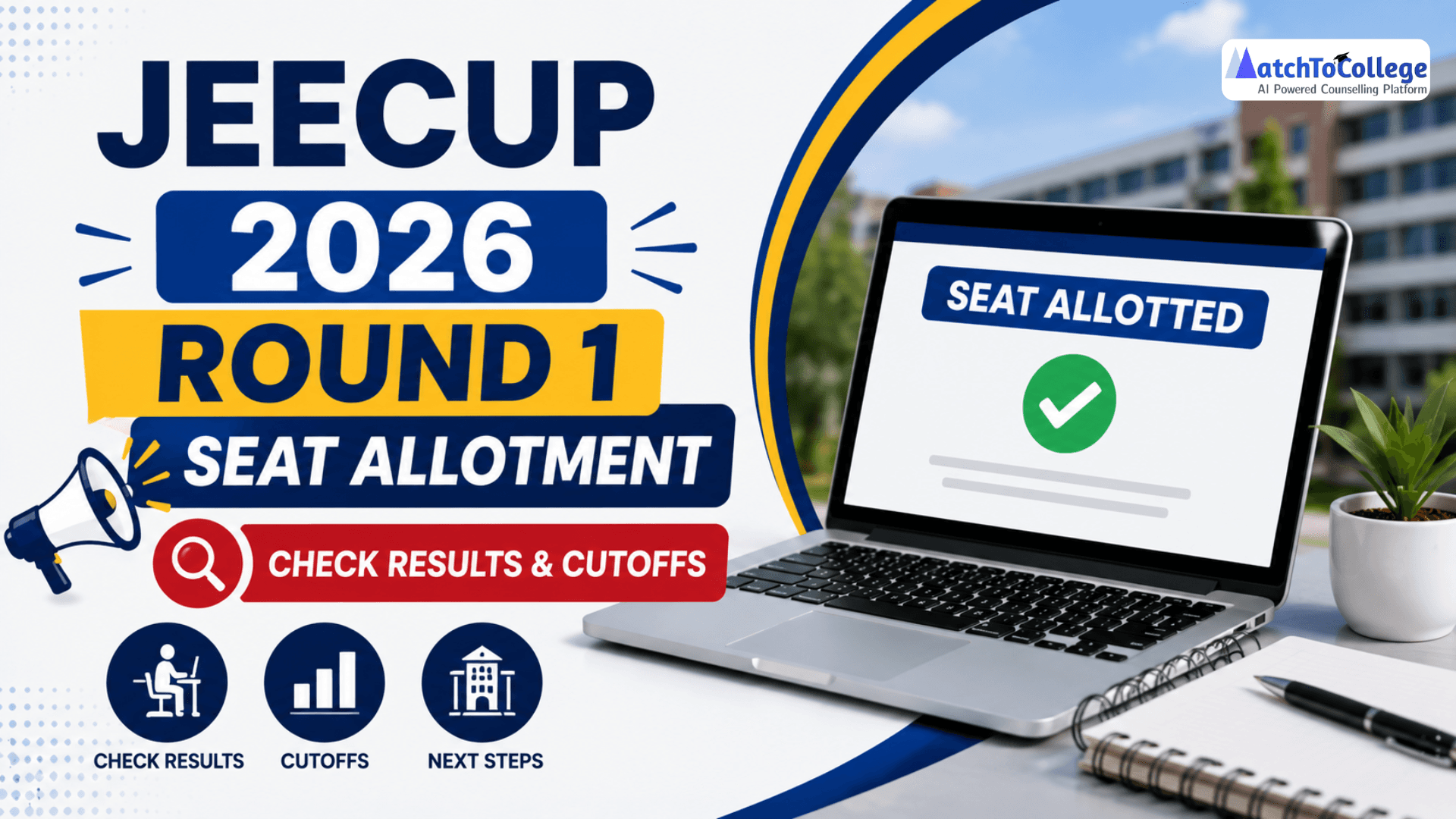JEECUP 2026 Round 1 Seat Allotment: Check Results & Cutoffs