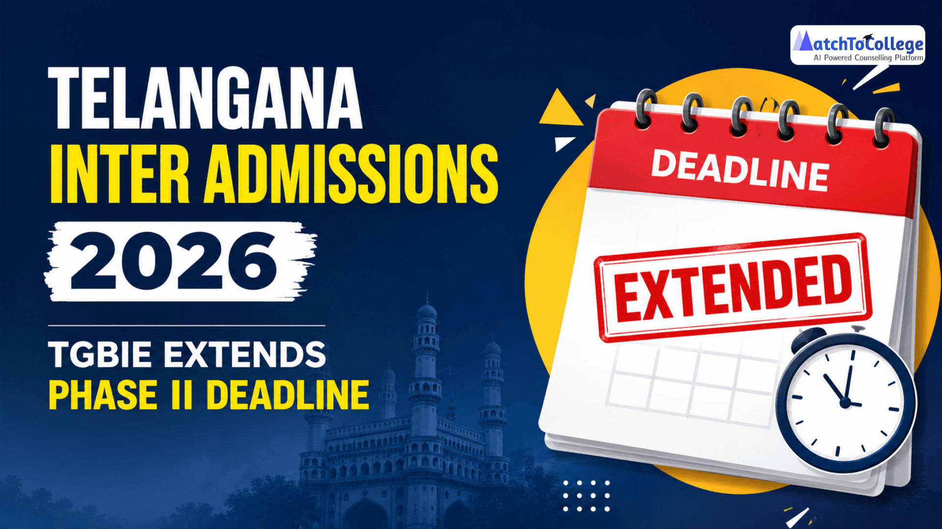 Telangana Inter Admissions 2026: TGBIE Extends Phase II Deadline