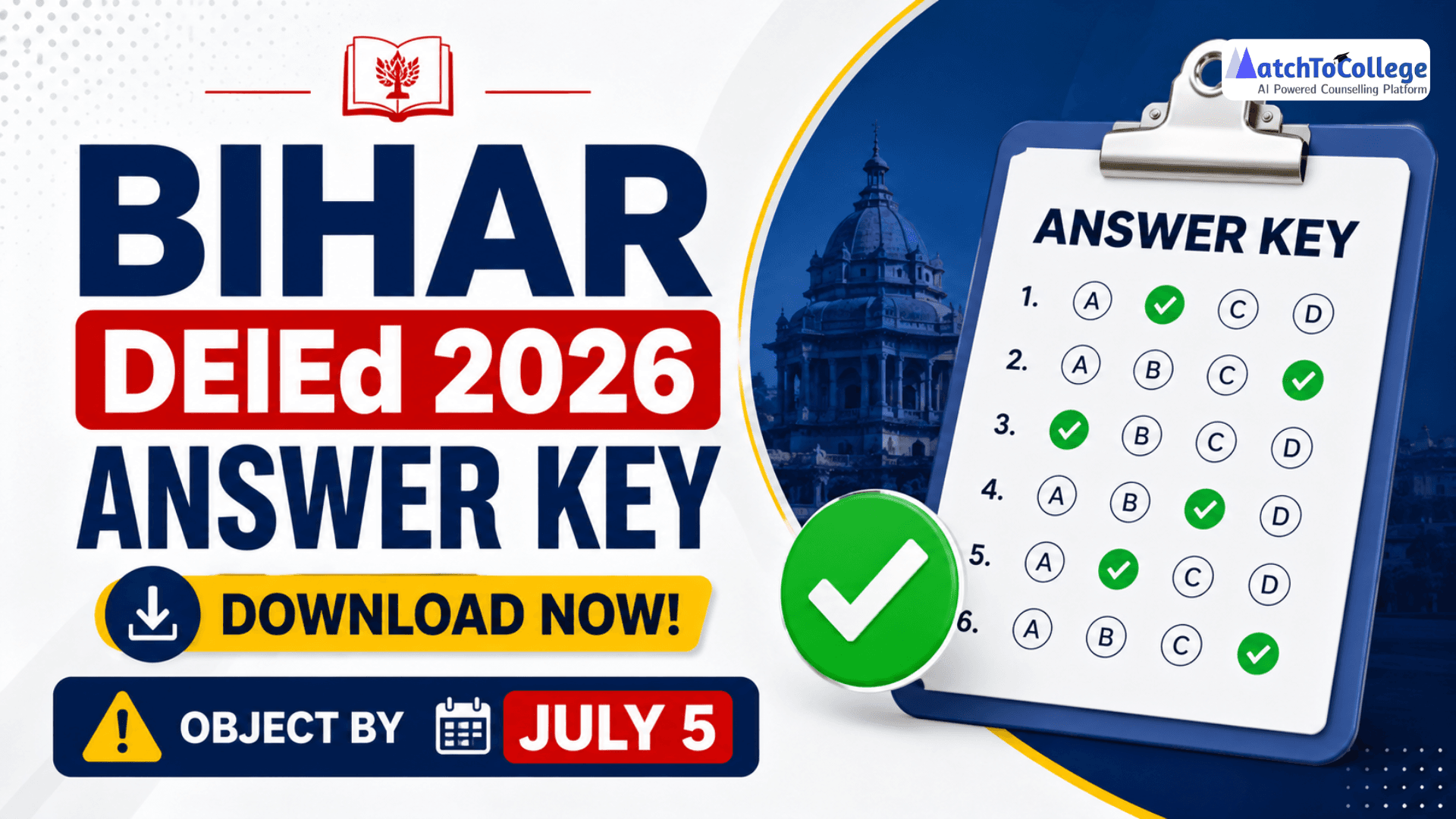 Bihar DElEd Answer Key 2026: Download & Object by July 5