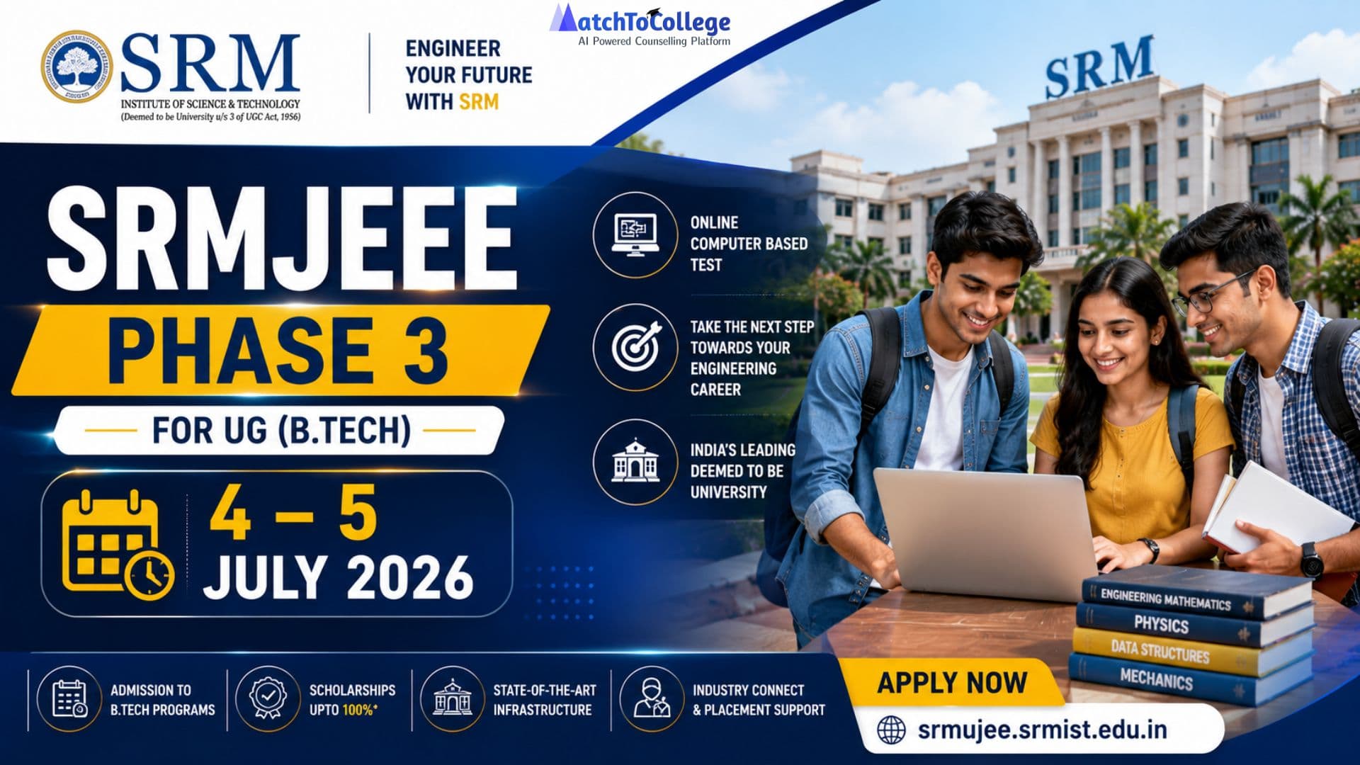 SRMJEEE Phase 3 2026: Your UG B.Tech Admission Guide