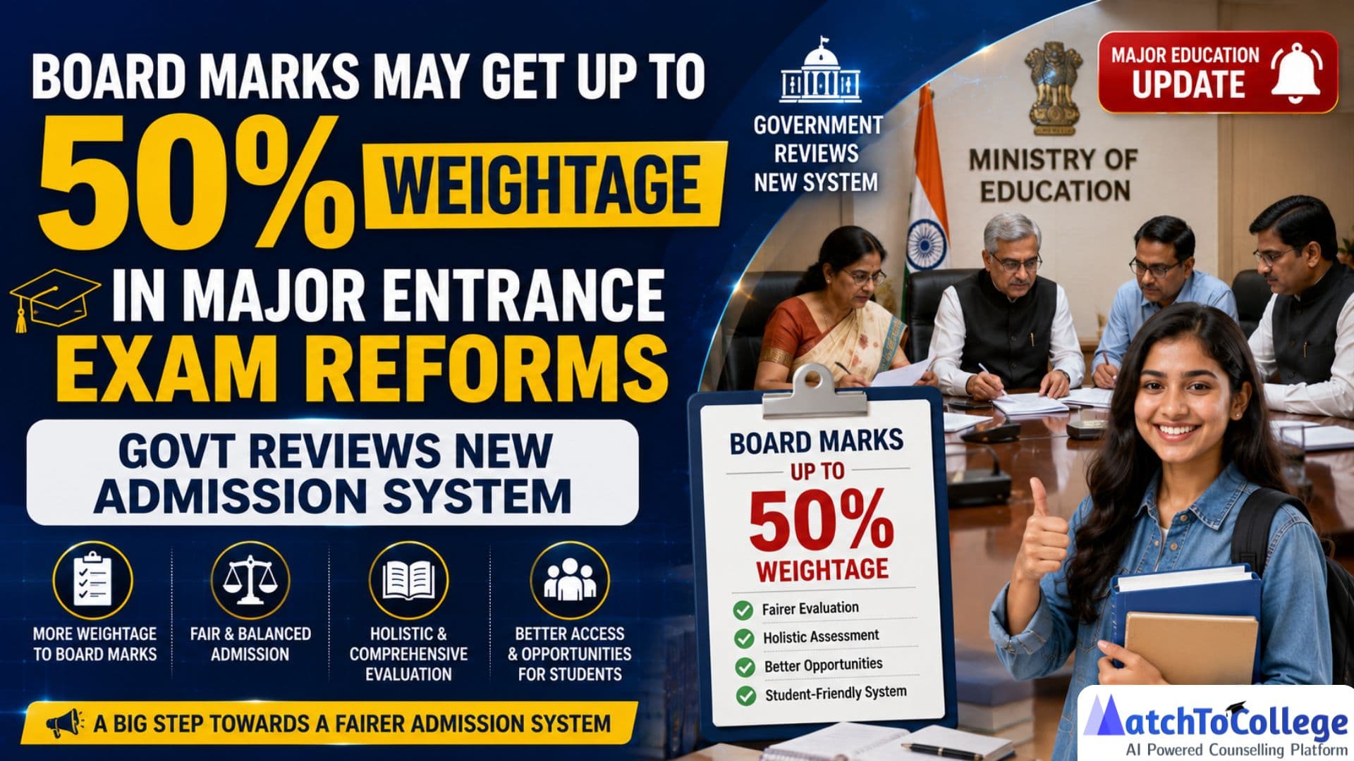 Major Entrance Exam Reforms: Board Marks to Get 50% Weightage?