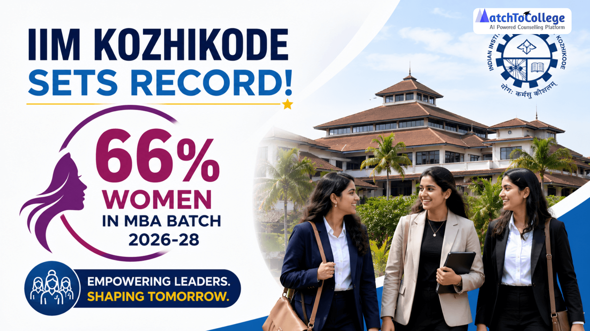 IIM Kozhikode Sets Record: 66% Women in MBA Batch 2026-28
